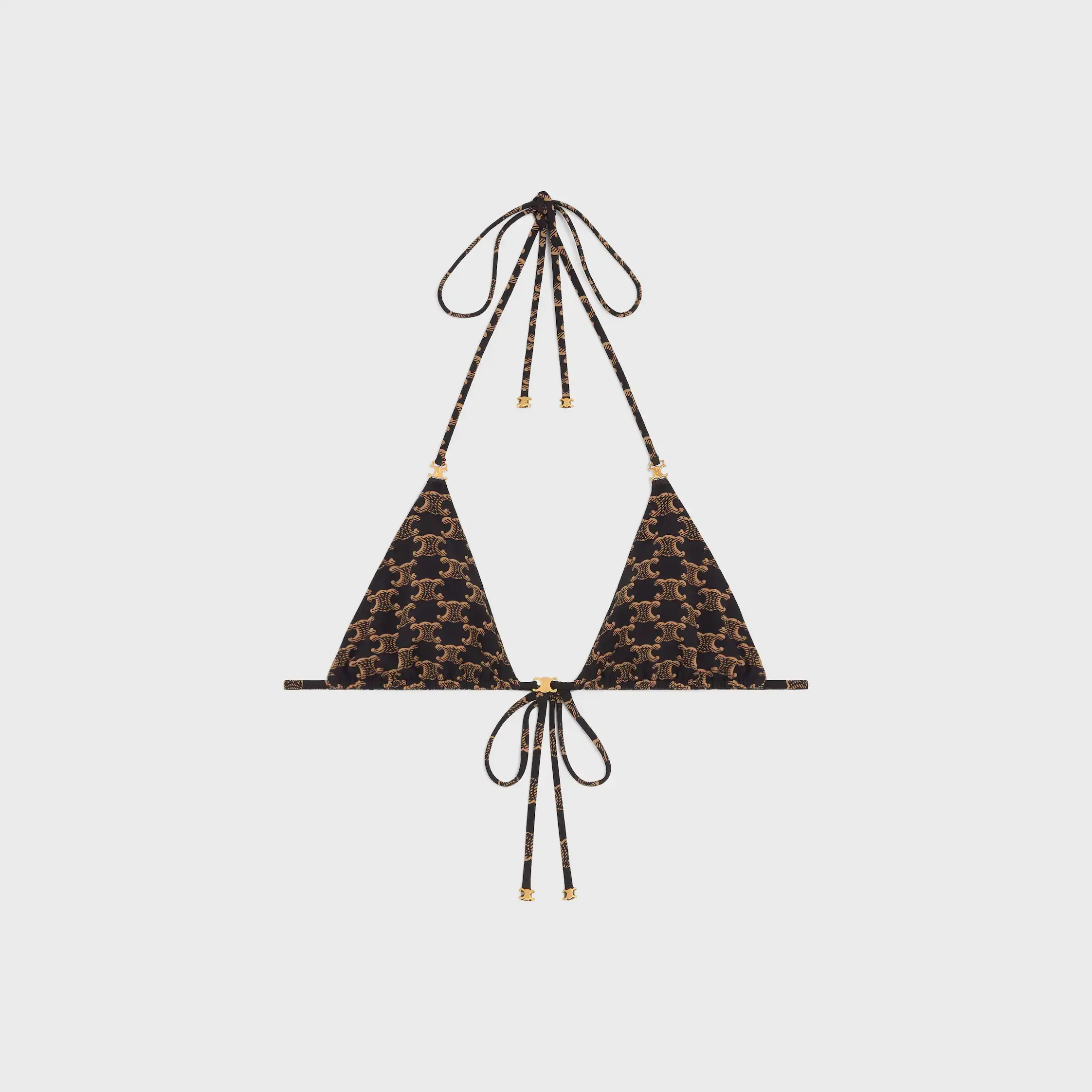 top triangular en jersey mate con monograma