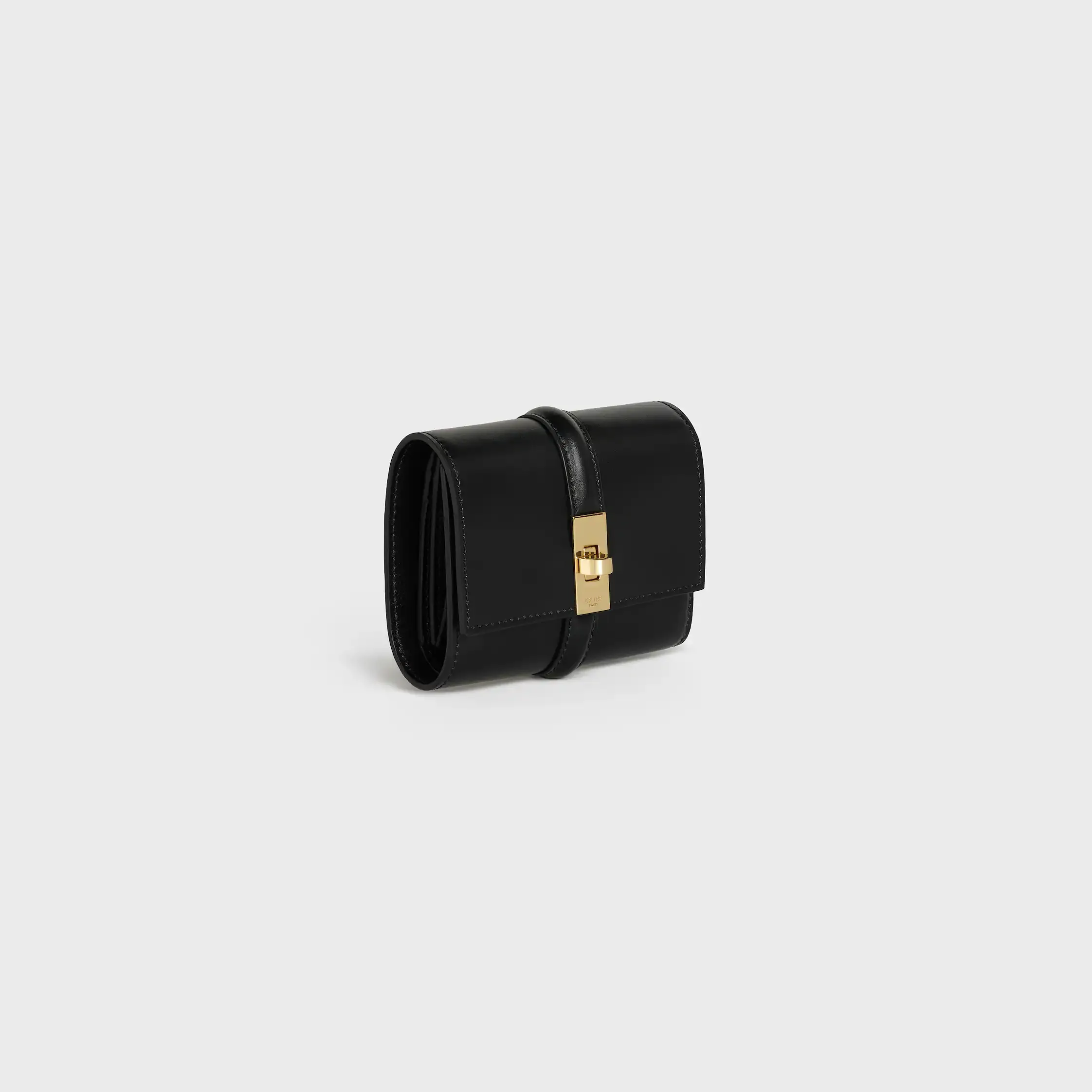 Billetera trifold pequeña 16 pulgadas cuero de ternera satinado