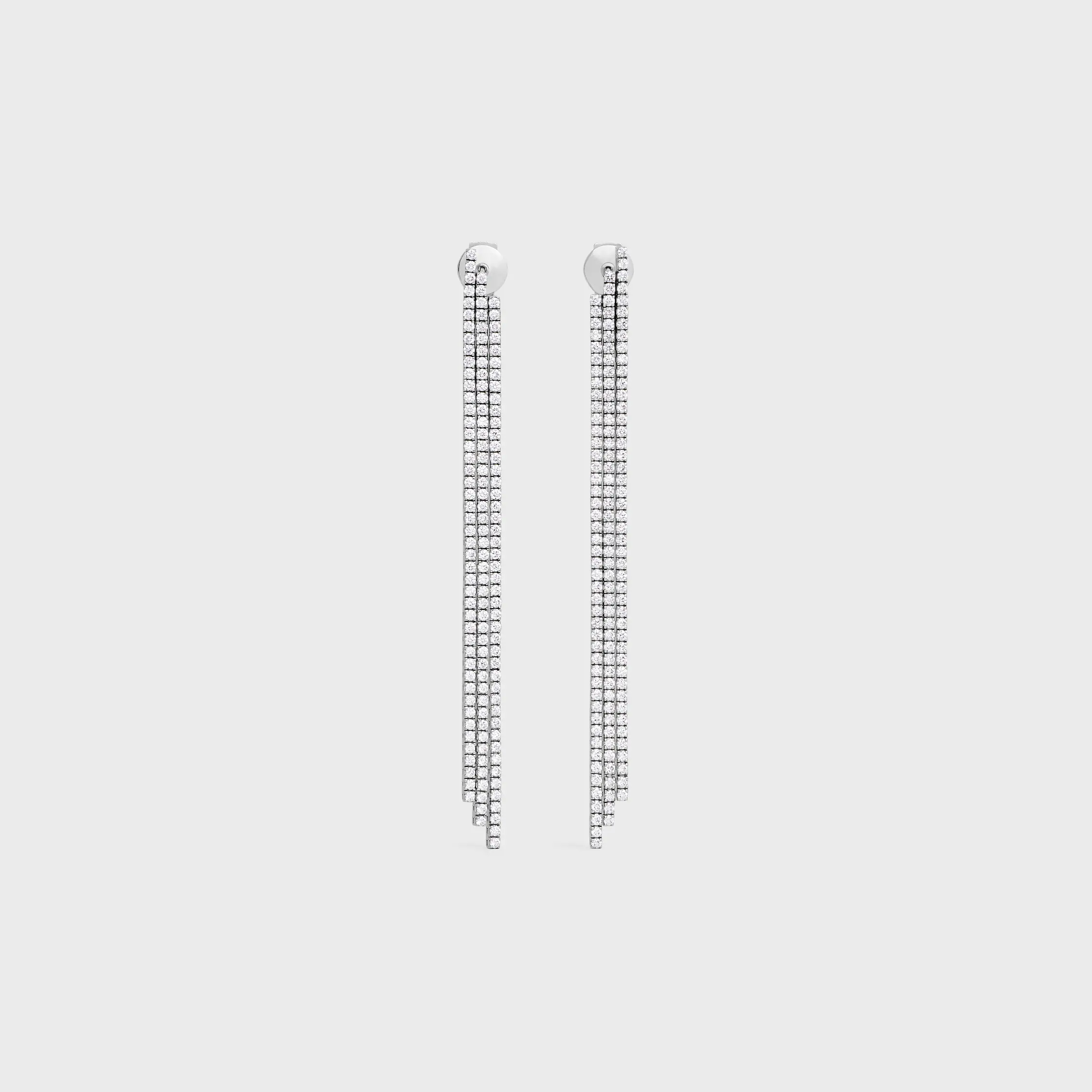 Aretes de Cóctel de Tenis en Oro Blanco y Diamantes