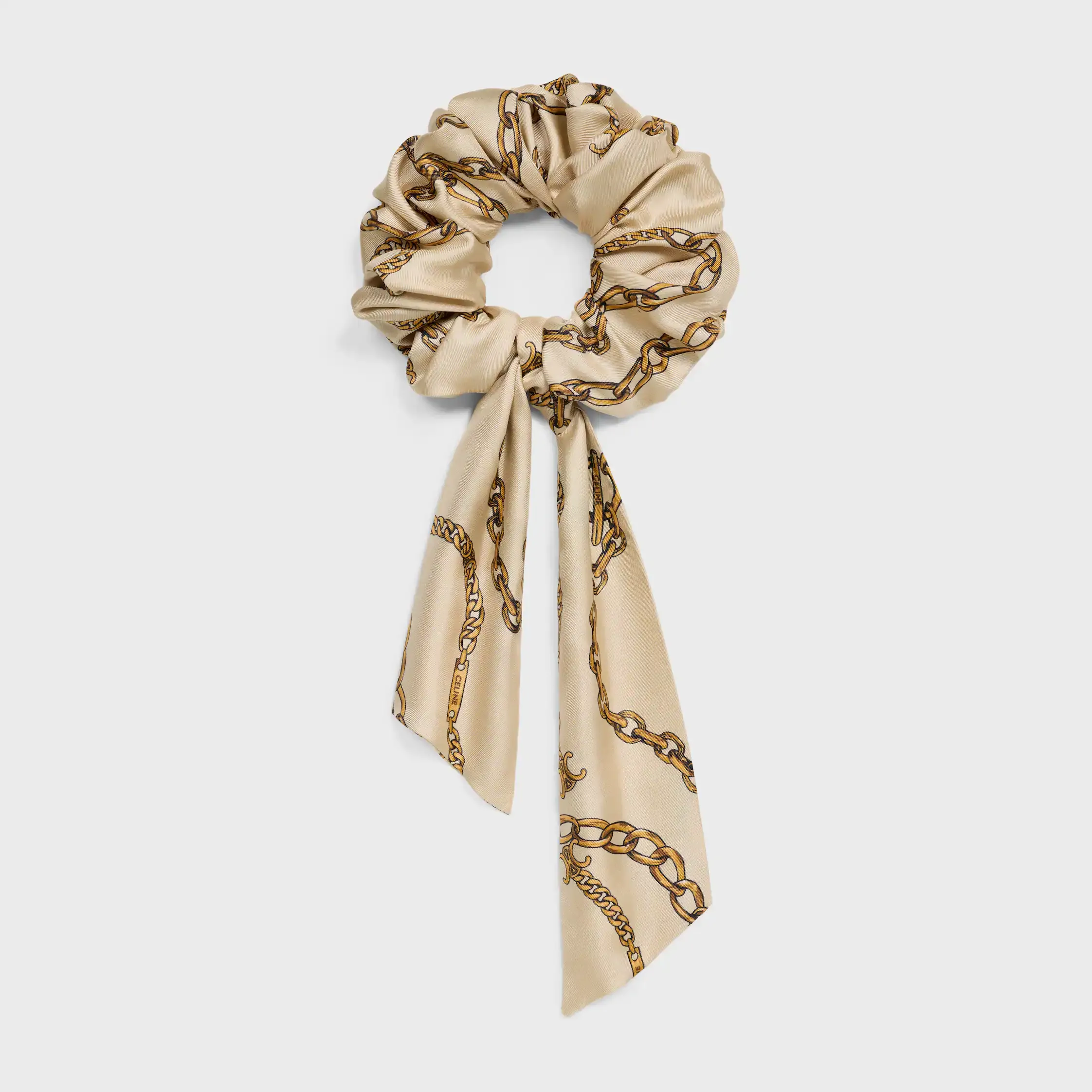 Cinta con nudo y cadenas de seda Celine