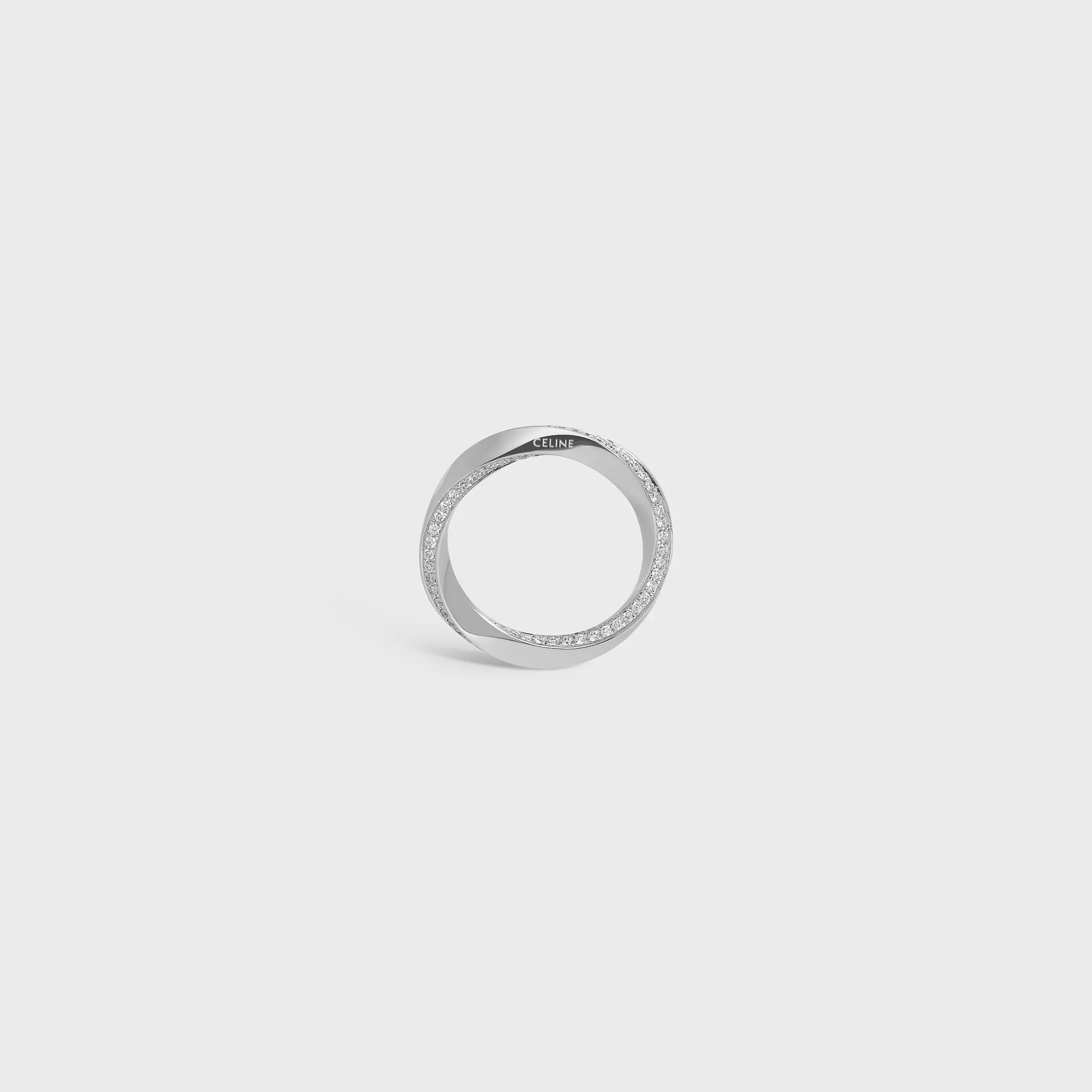 Anillo de torsión en oro blanco y diamantes