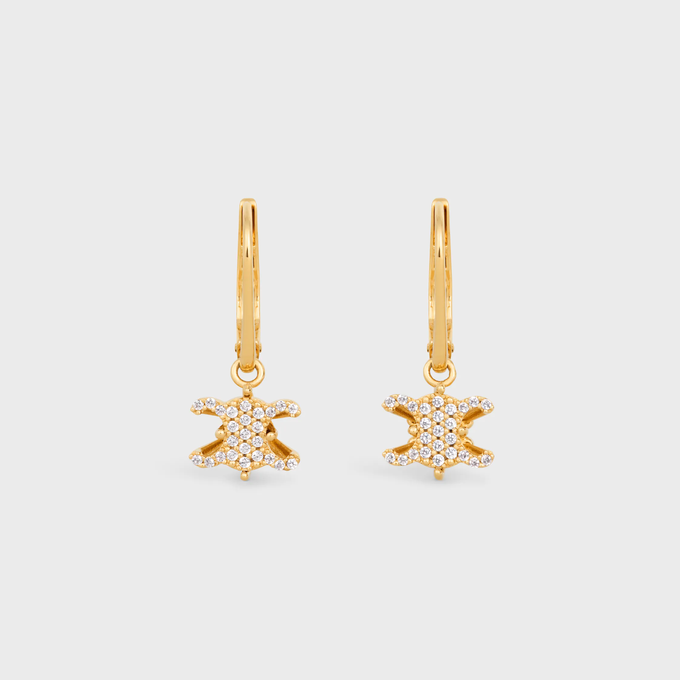 Auriculares Triomphe Solitaire Sparkle en Strass y latón con acabado dorado