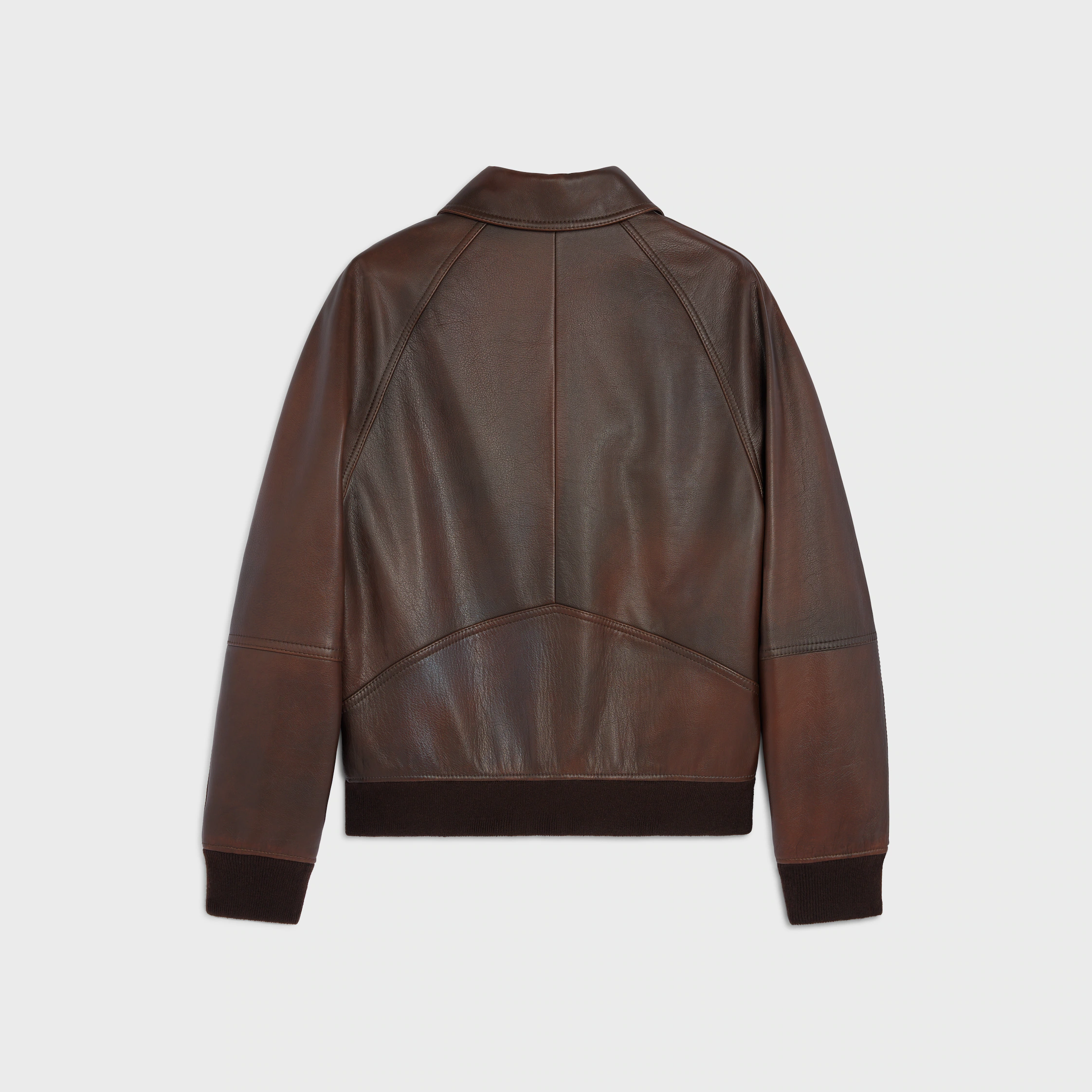 chaqueta bomber en cuero de ternera