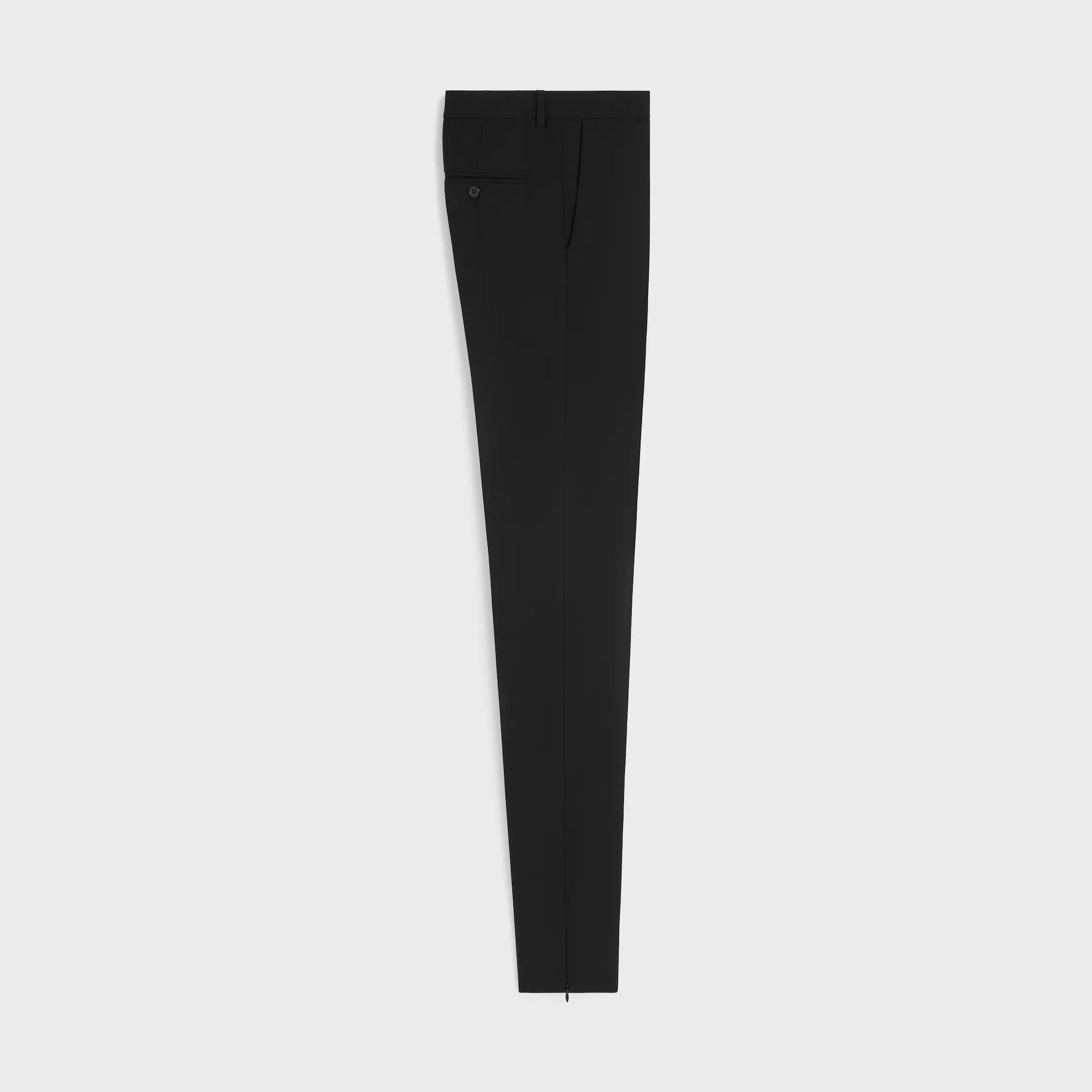 pantalones ajustados en gabardina de lana elástica
