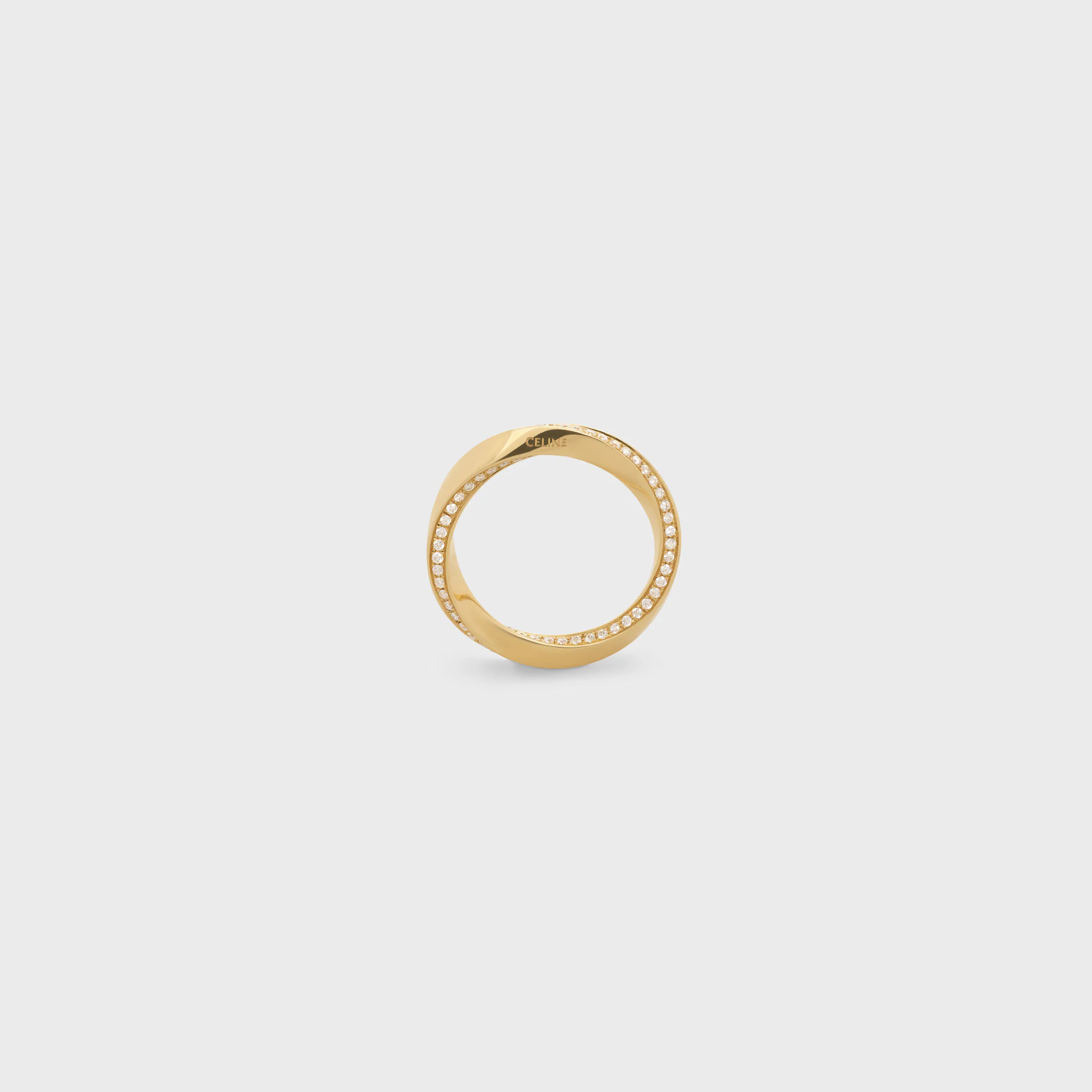 Anillo de torsión en oro amarillo y diamantes