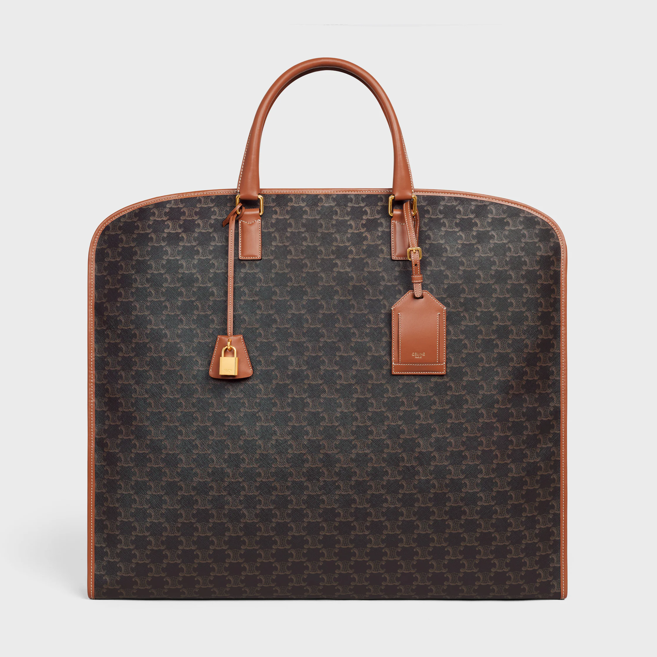 Bolsa para ropa de lienzo Triomphe y cuero de ternera