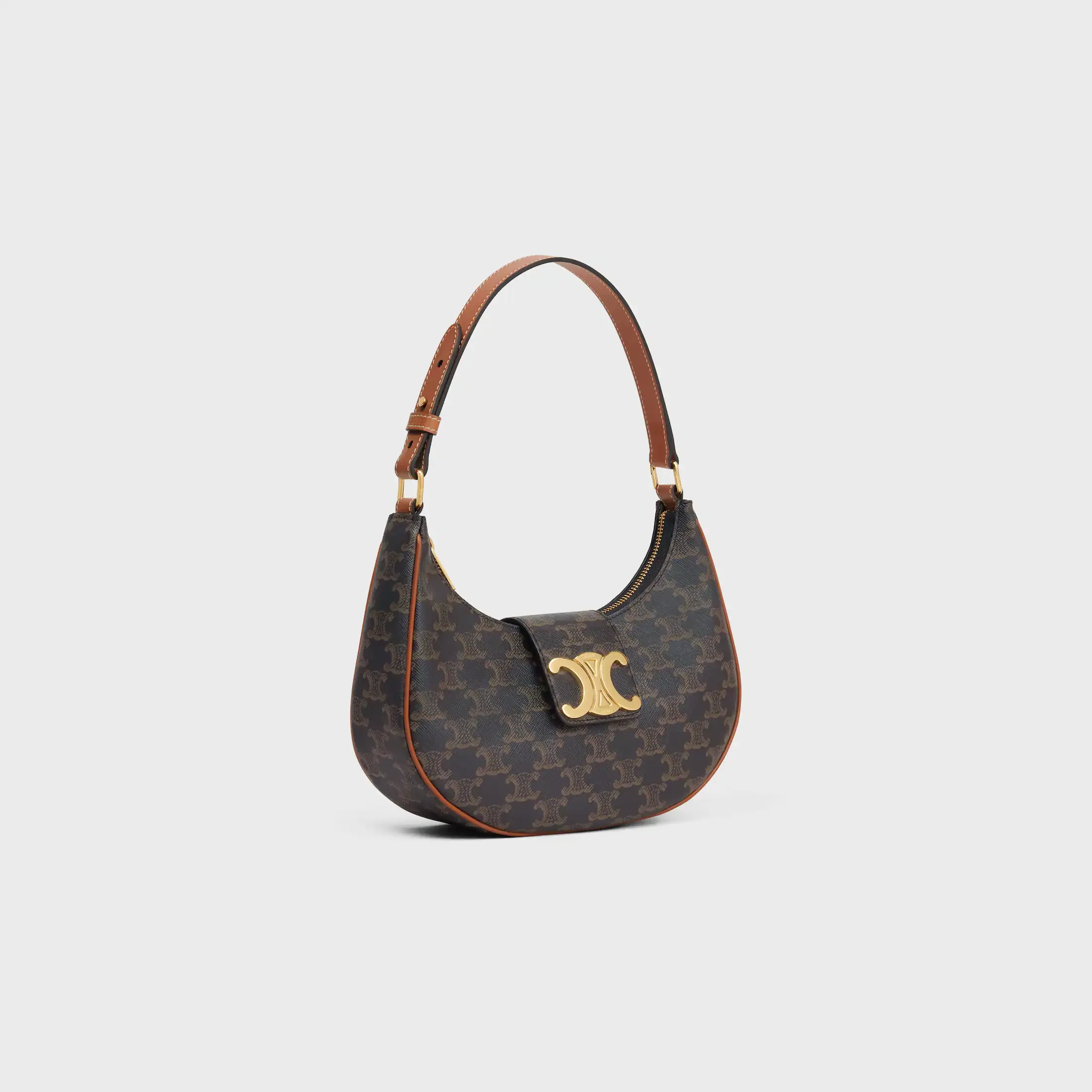 BOLSO MEDIANO AVA TRIOMPHE EN TELA TRIOMPHE Y CUERO DE TERNERA