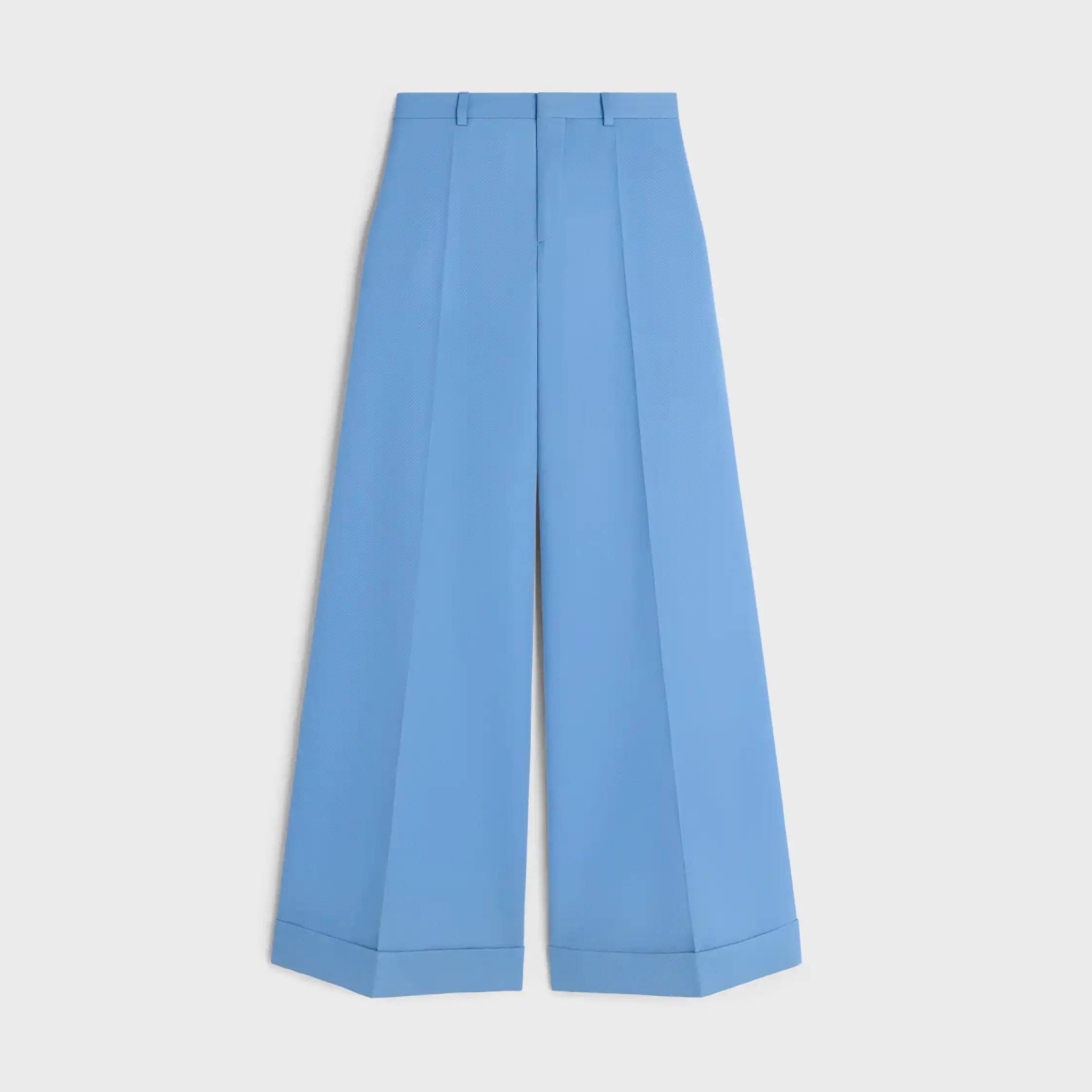 pantalones largos en diagonal de lana