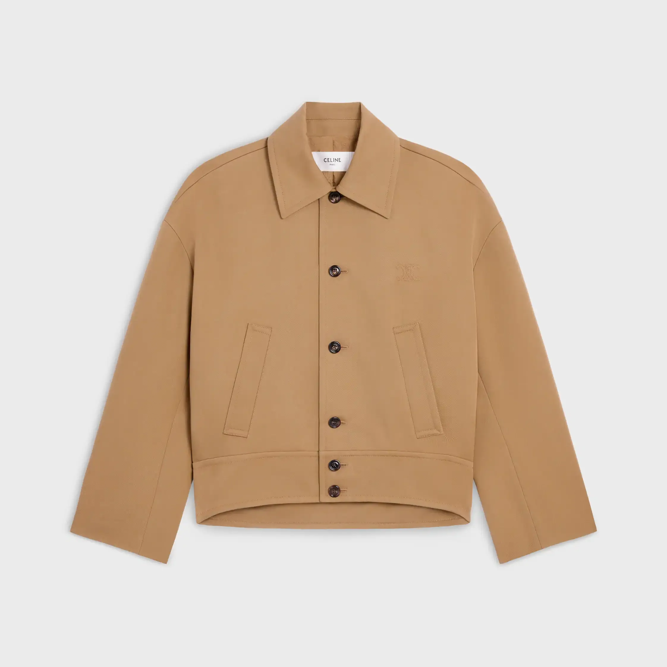 chaqueta de gabardina de algodón y lana