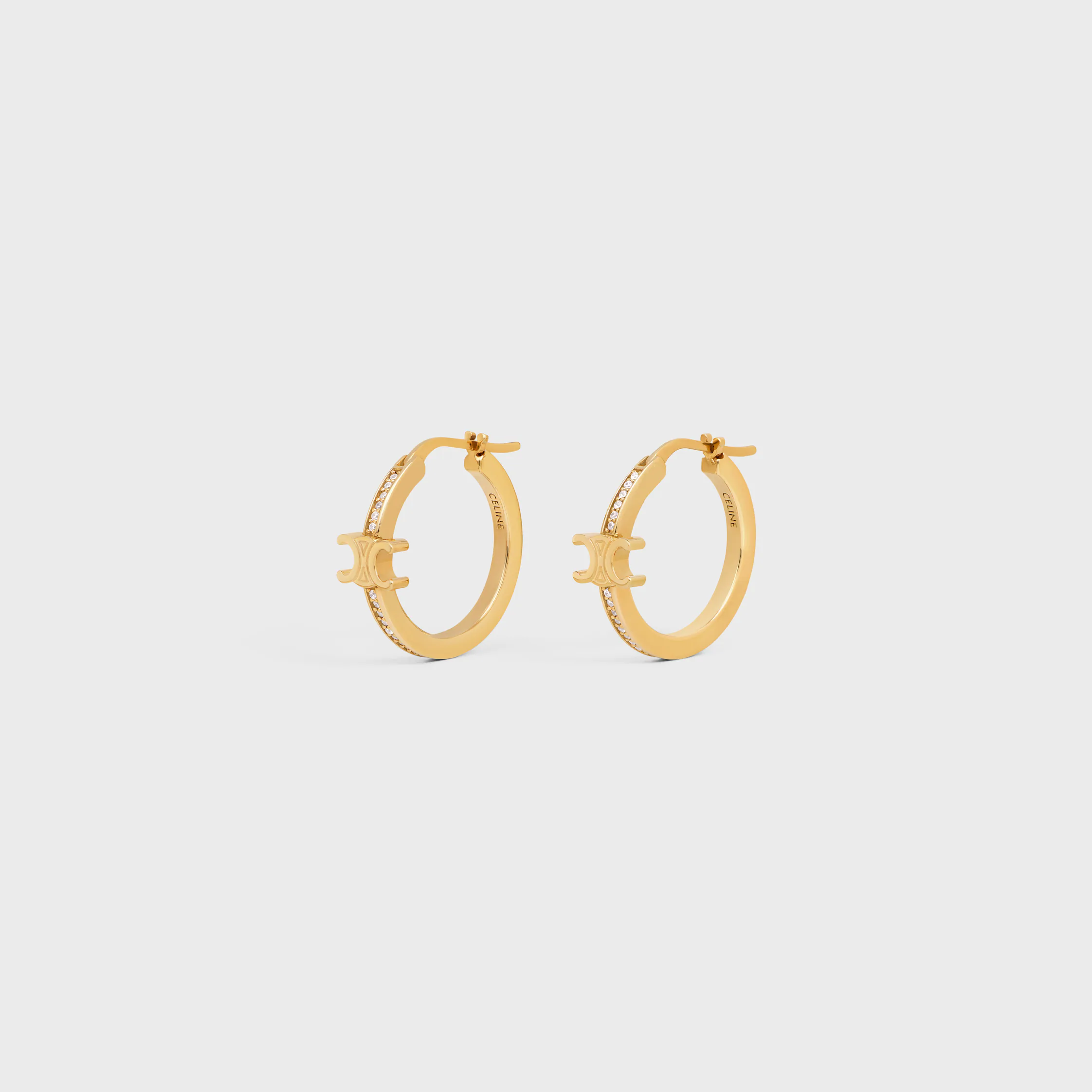 Aros Triomphe Sparkle en Strass y Latón con Acabado Dorado