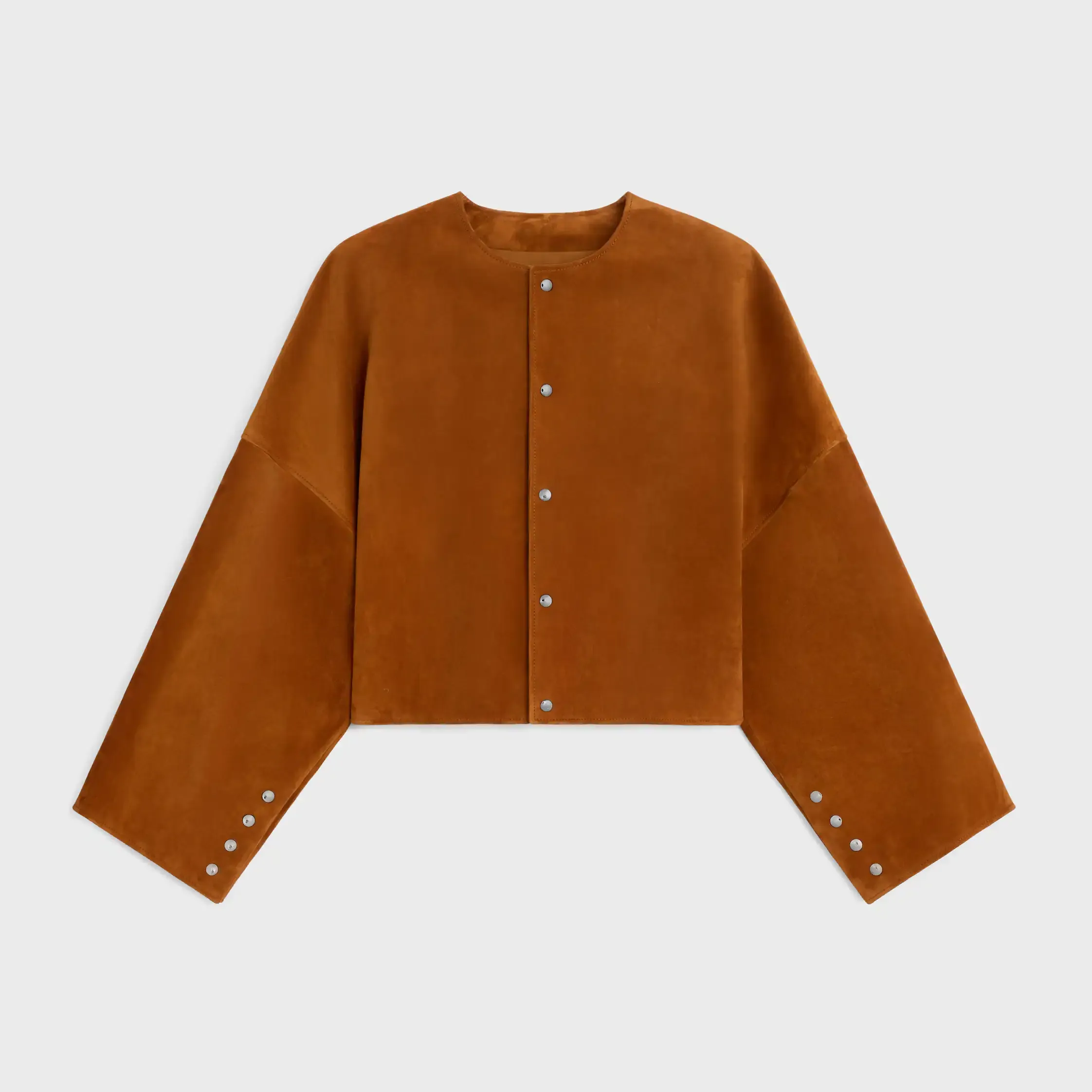 chaqueta cardigan en ante