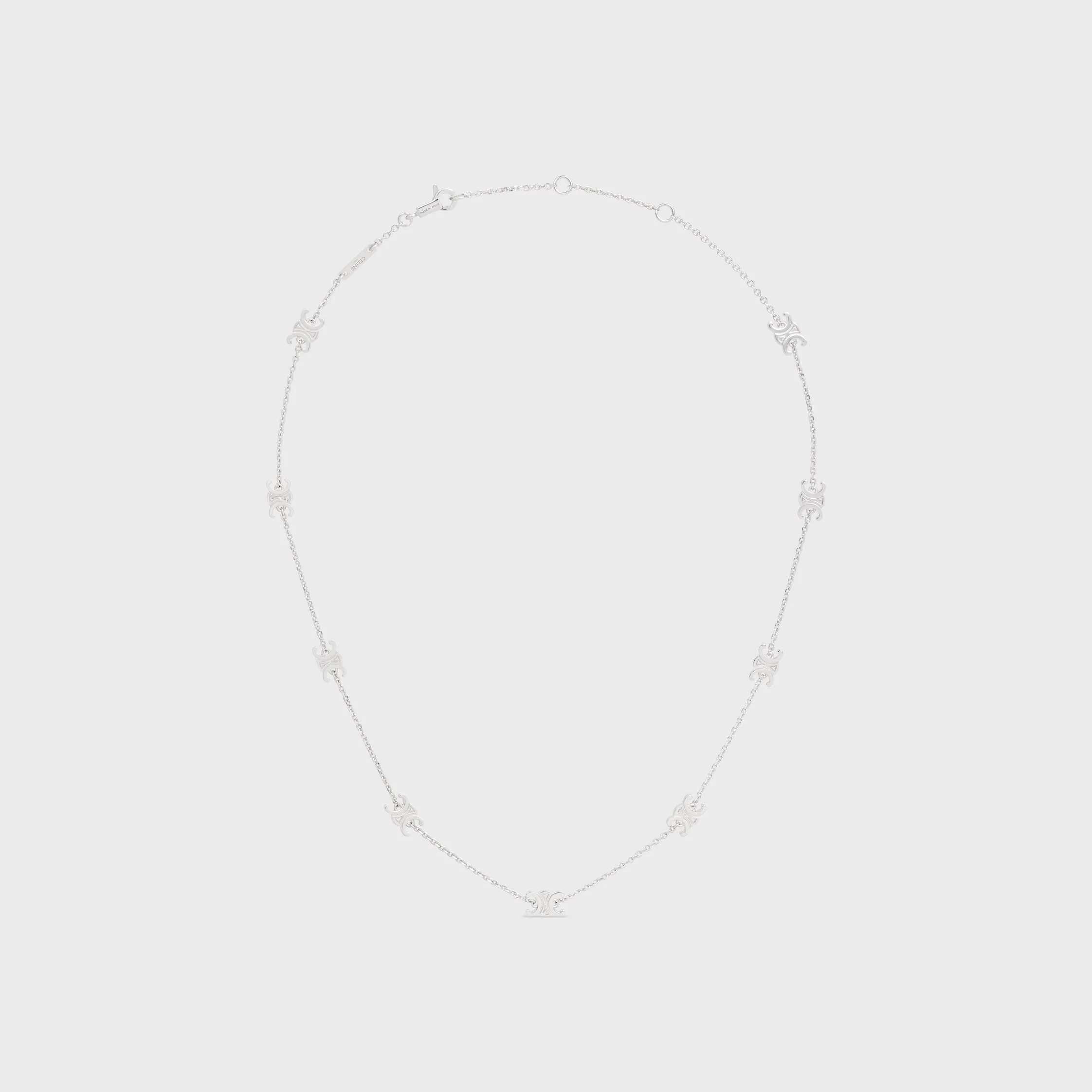 Collar Triomphe Mini Triomphe en latón con acabado rodio