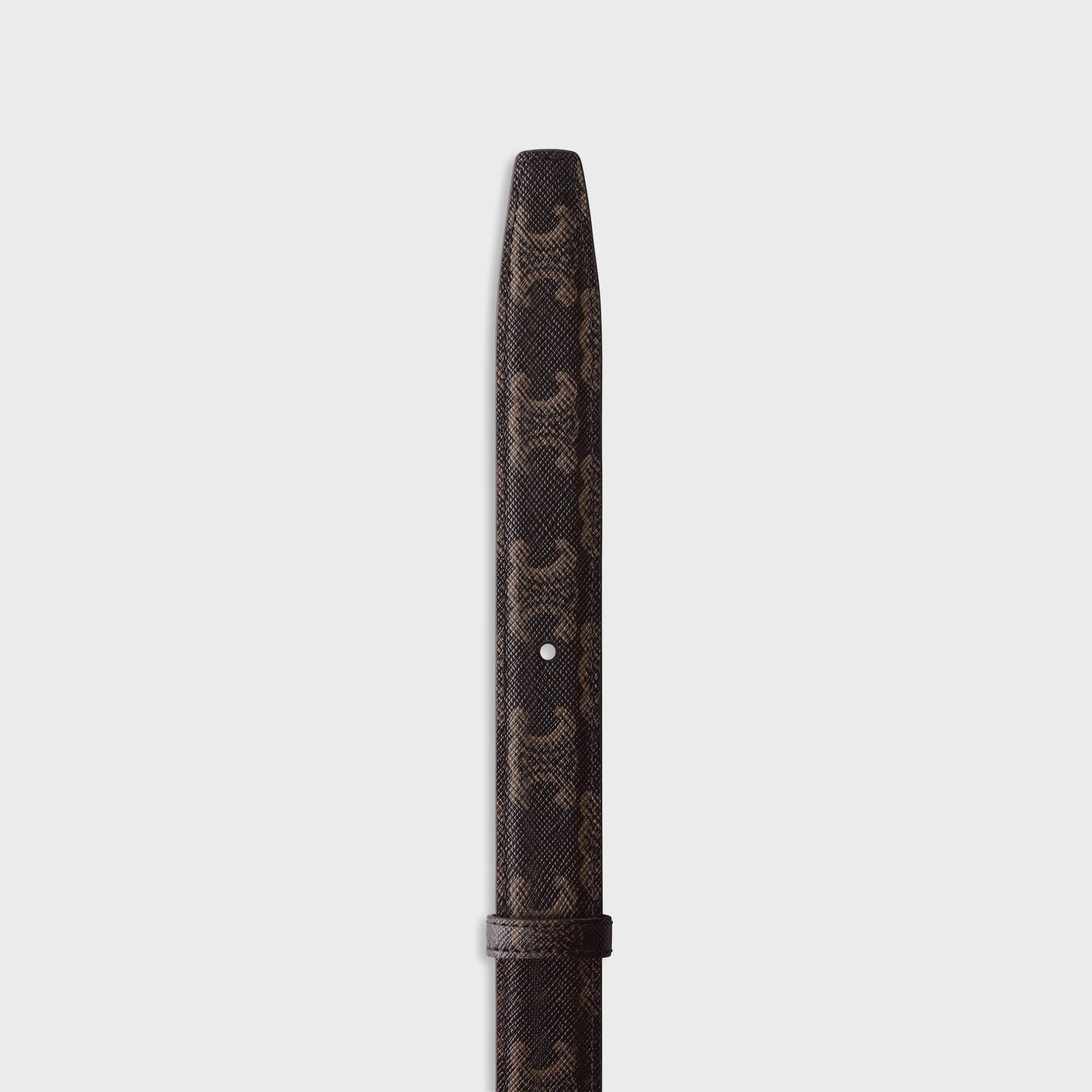 Correa reversible de 25 mm en cuero de taurillon y lona Triomphe