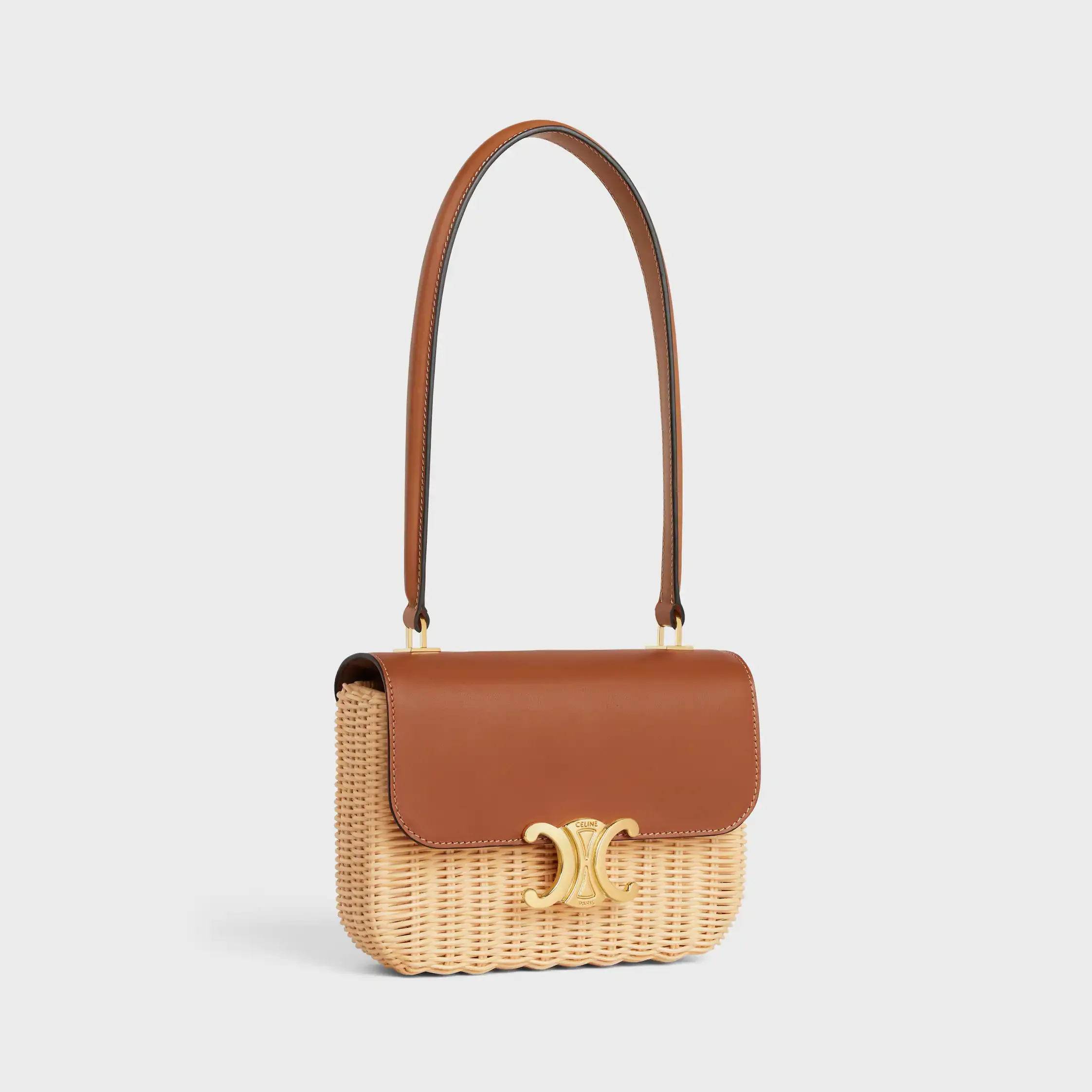 BOLSO TEEN GARANCE EN RATAN Y CUERO NATURAL