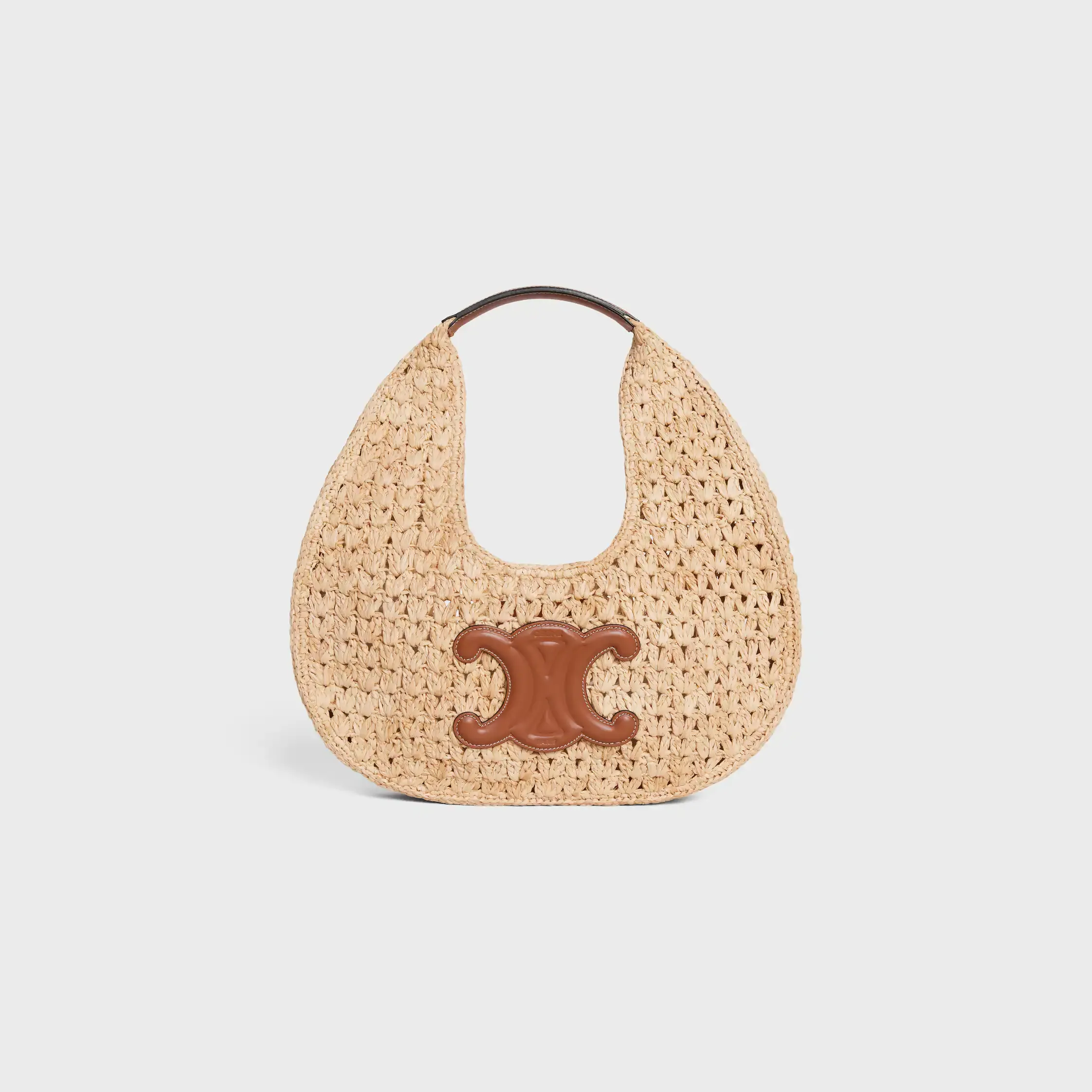 bolso hobo clásico Celine en rafia y cuero de becerro
