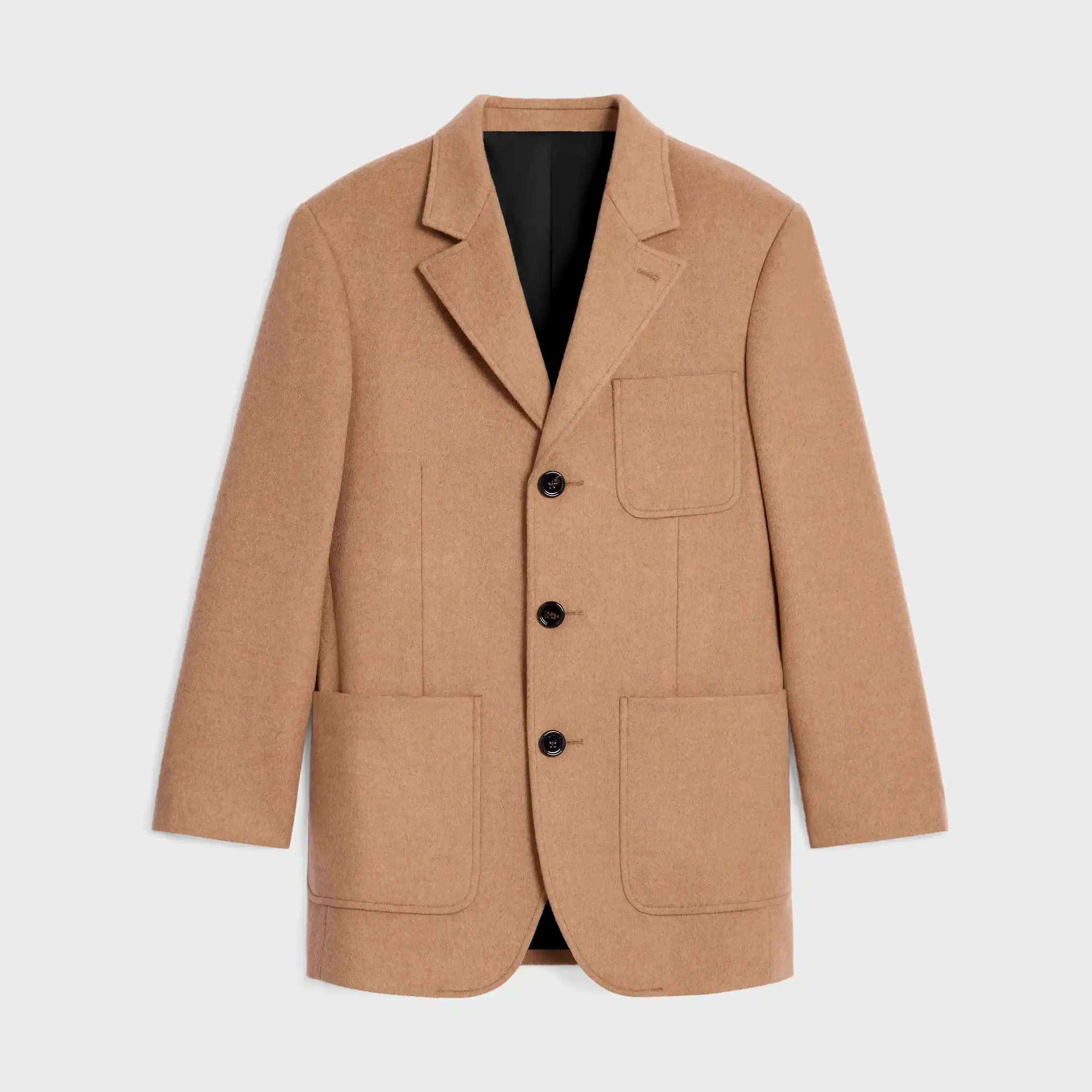 chaqueta entallada en franela de cashmere