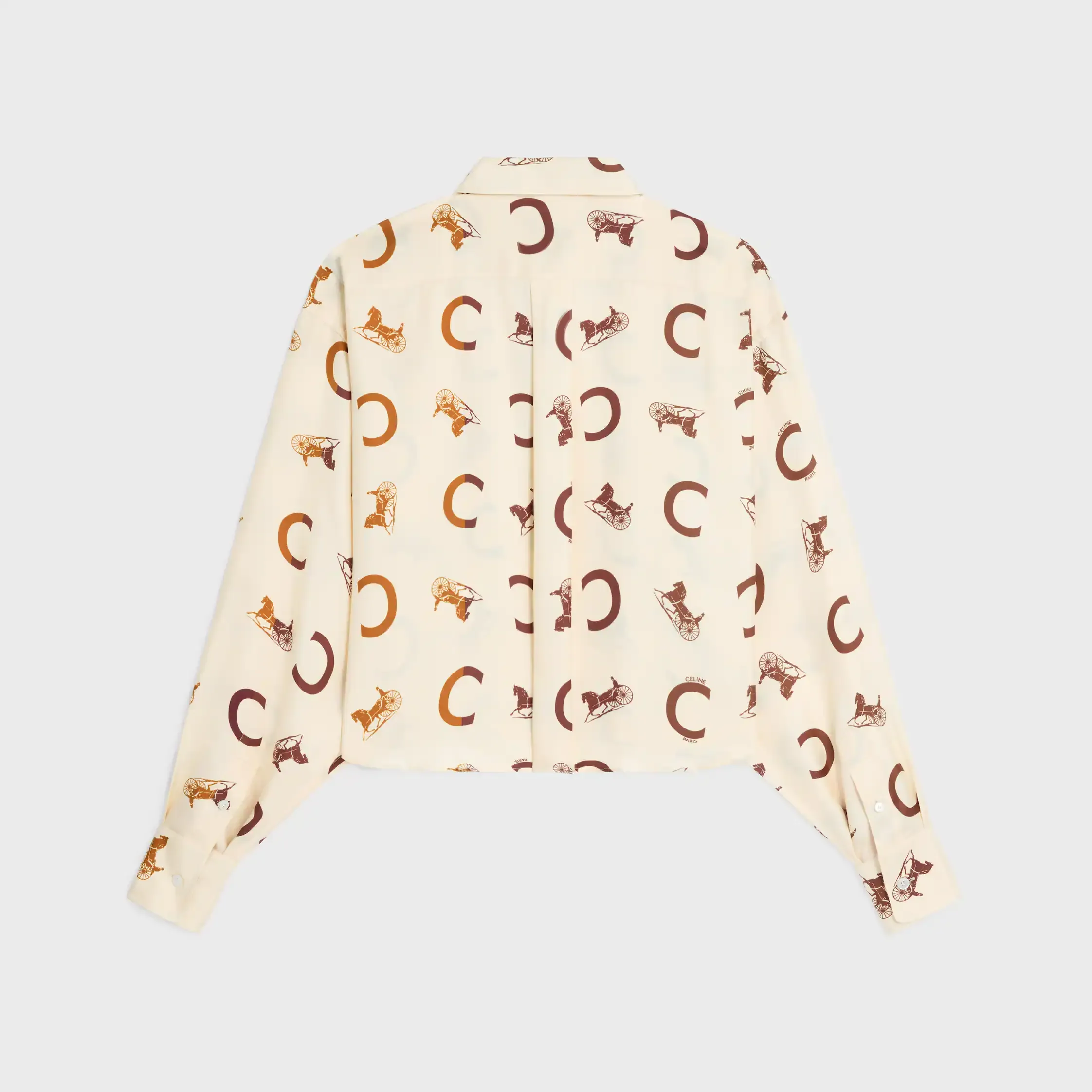 camisa corta en tejido de seda