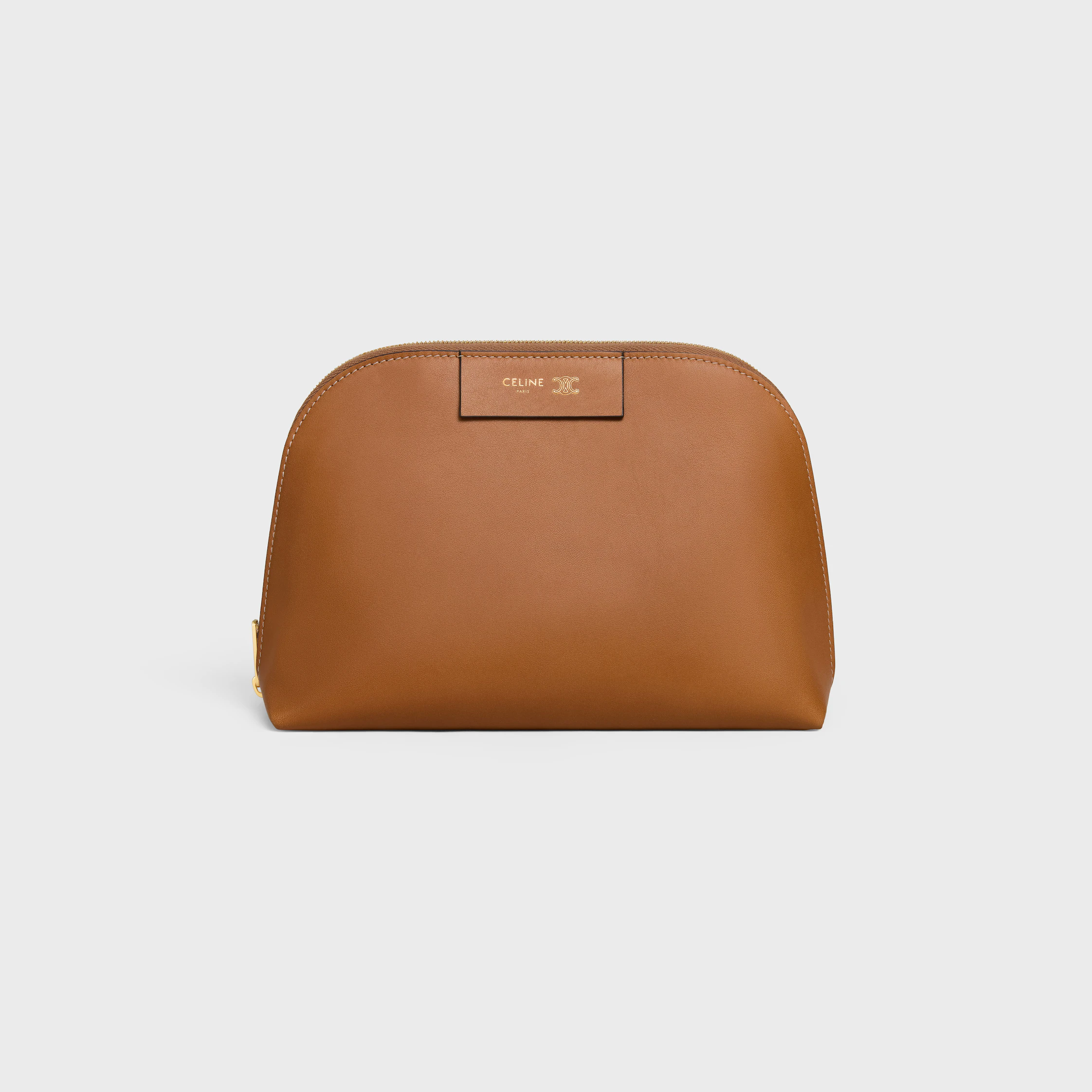 BOLSA COSMÉTICA MEDIANA EN CUERO DE VACUNO LISO