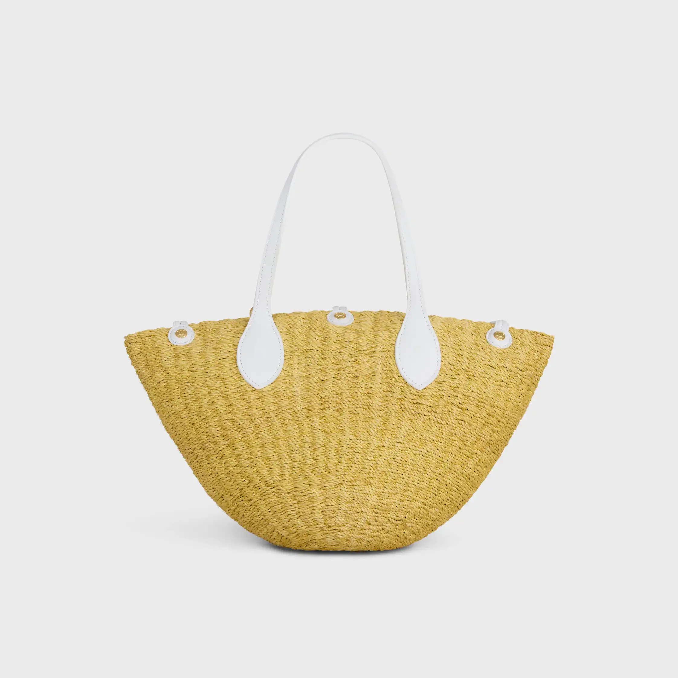 CESTA DE BOLAS SMALL TRIOMPHE EN YUTE Y CUERO DE TERNERA