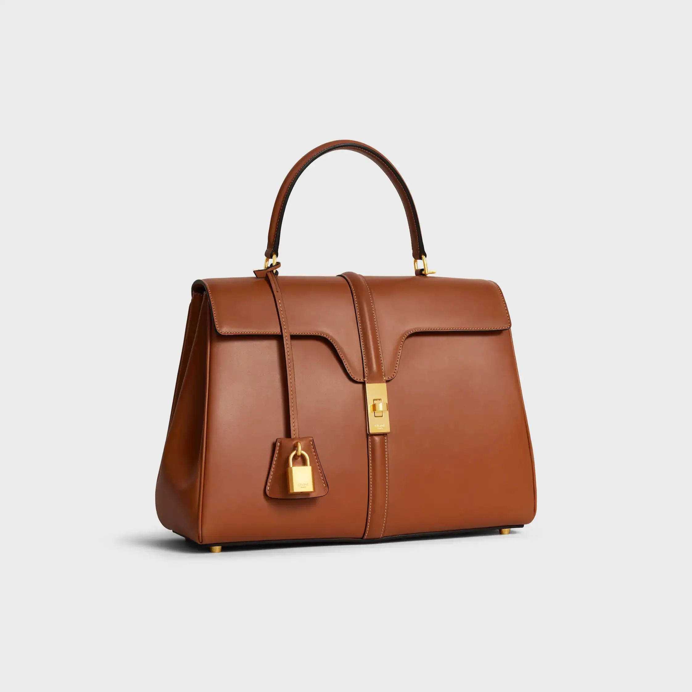Bolso Classique 16 IN en cuero de becerro natural