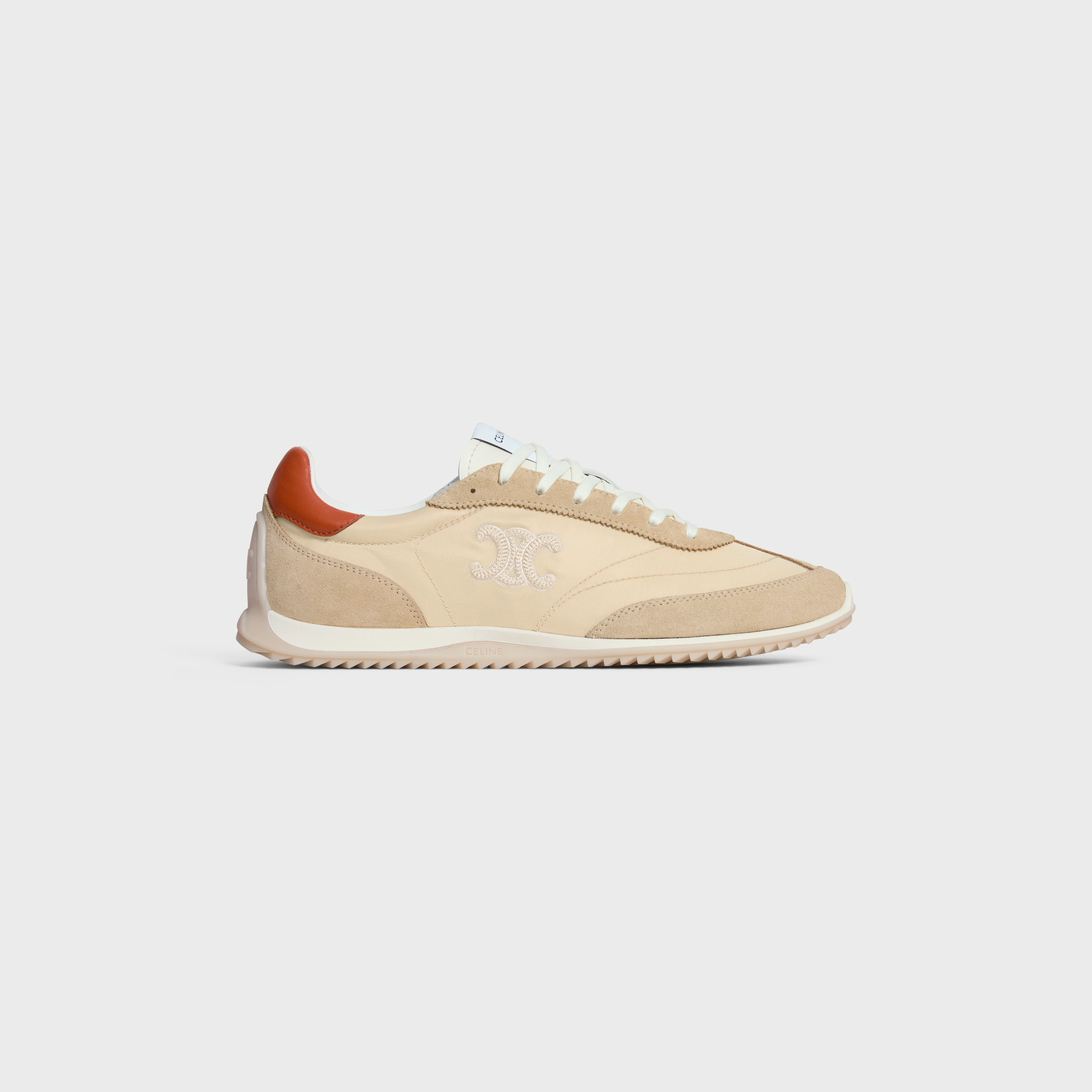 ZAPATILLA RACER EN NYLON, CUERO DE VACUNO Y CUERO DE VACUNO