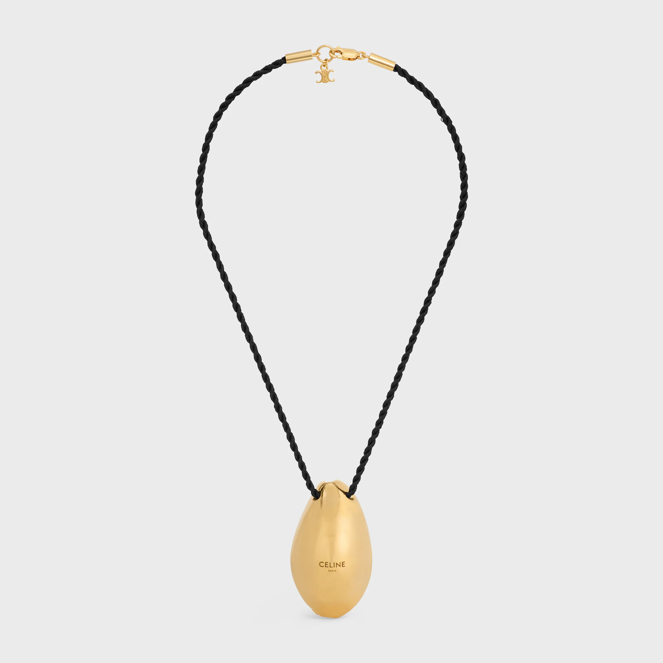 Collar de concha Celine Défilé en latón con acabado dorado y seda