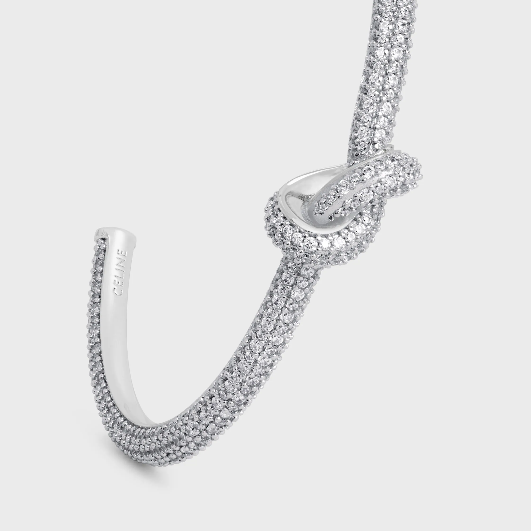 Pulsera Knot Sparkle en strass y latón con acabado rodio