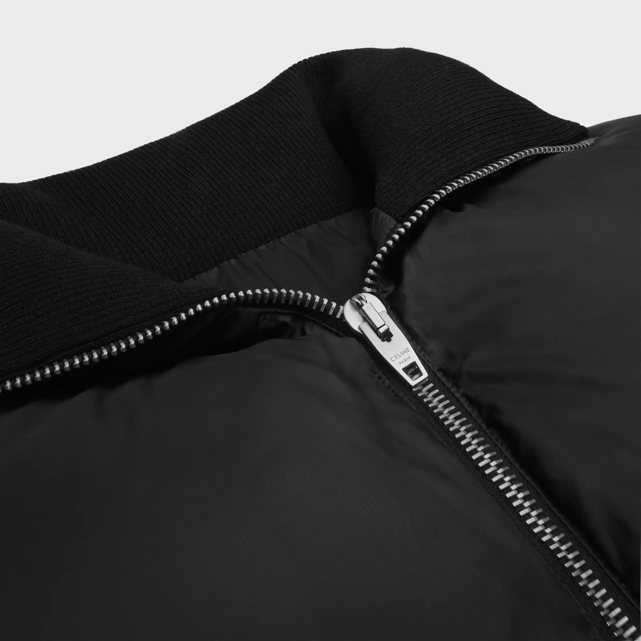chaqueta acolchada larga en nylon ligero