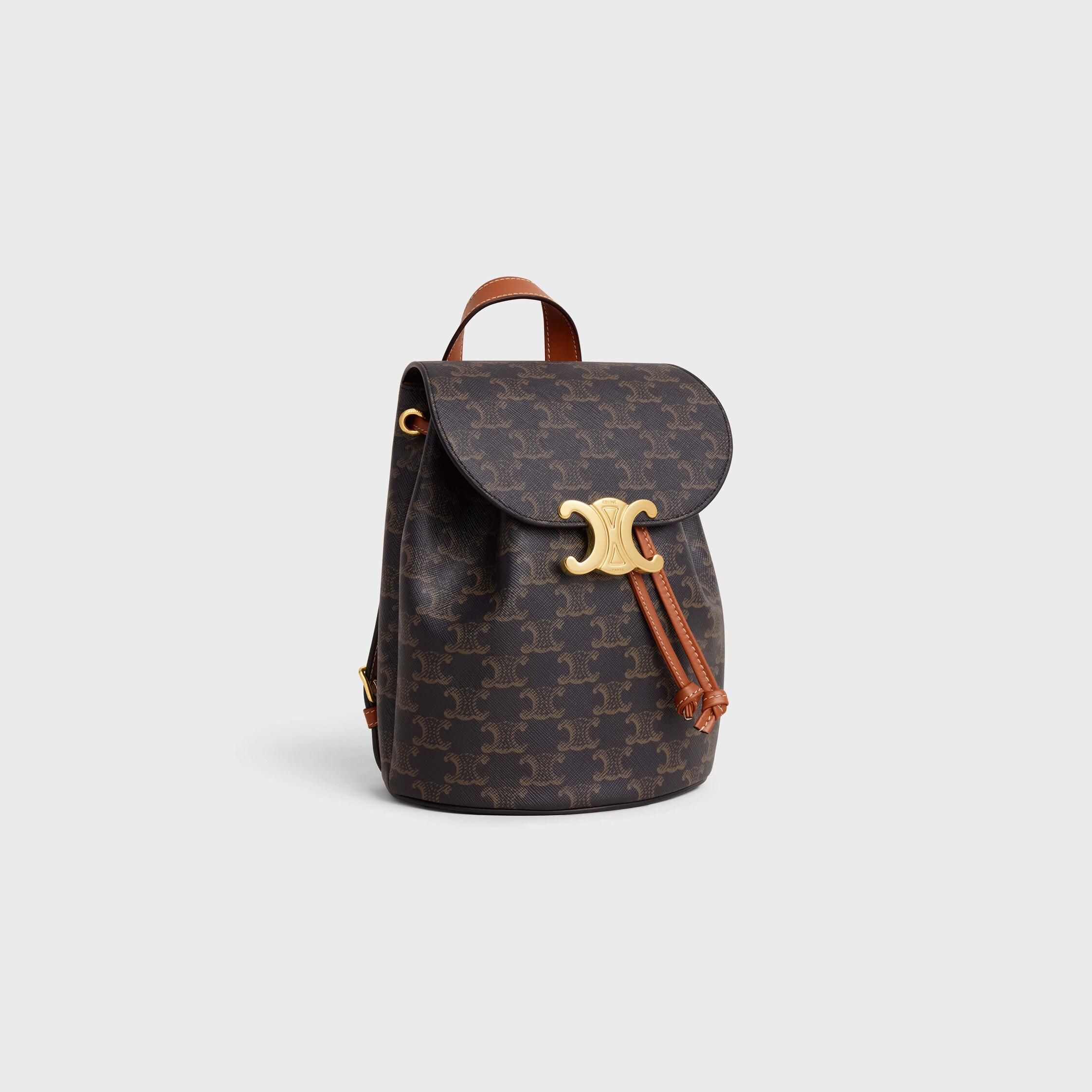 Mochila CÉLINE BONNIE en lona Triomphe y piel de becerro