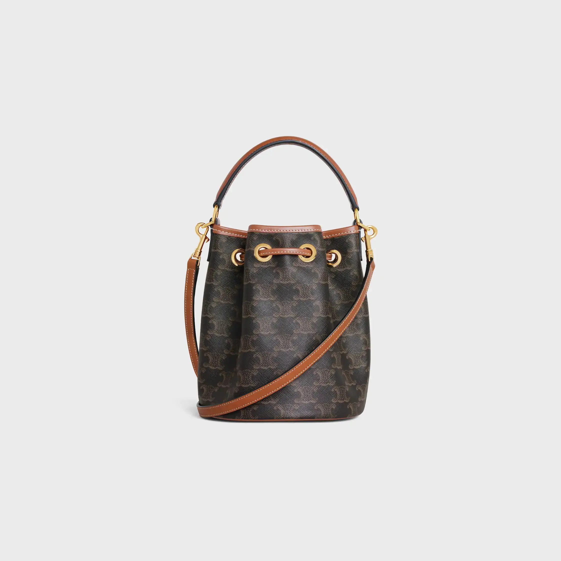 BOLSO TEEN CLARA EN TELA TRIOMPHE Y CUERO DE TERNERA