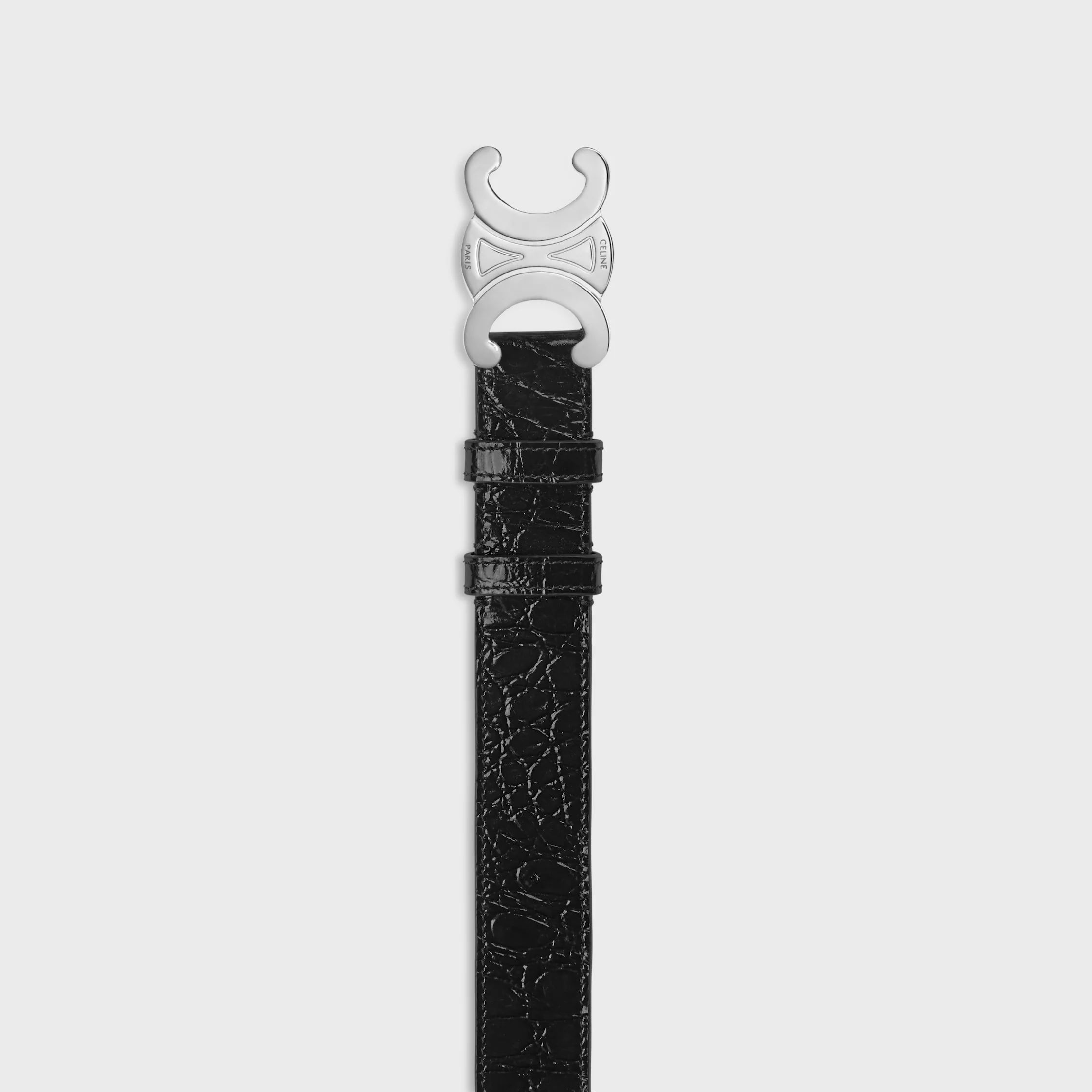 Cinturón Triomphe 30 MM en cuero de ternera con estampado de cocodrilo
