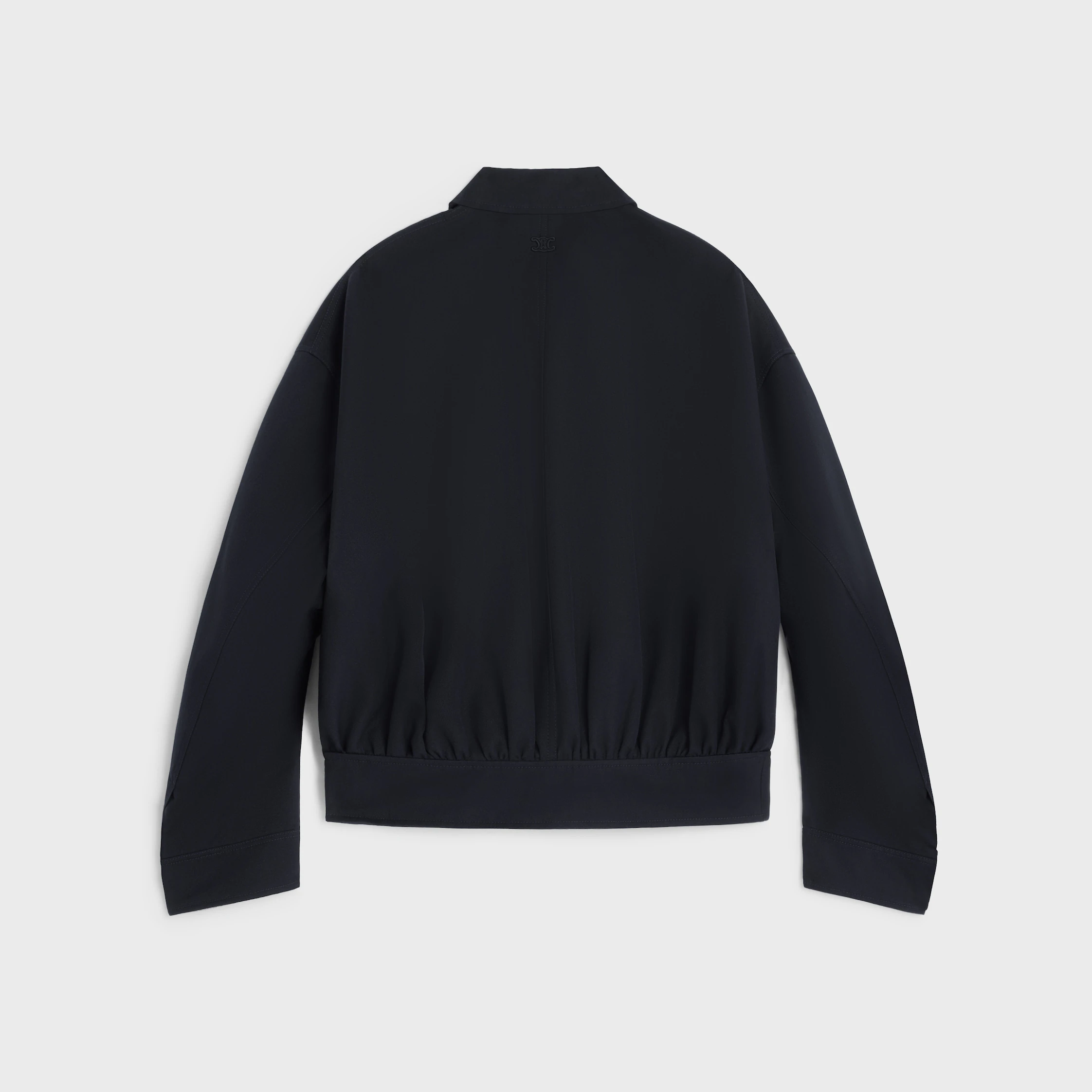 chaqueta de gabardina de lana y algodón