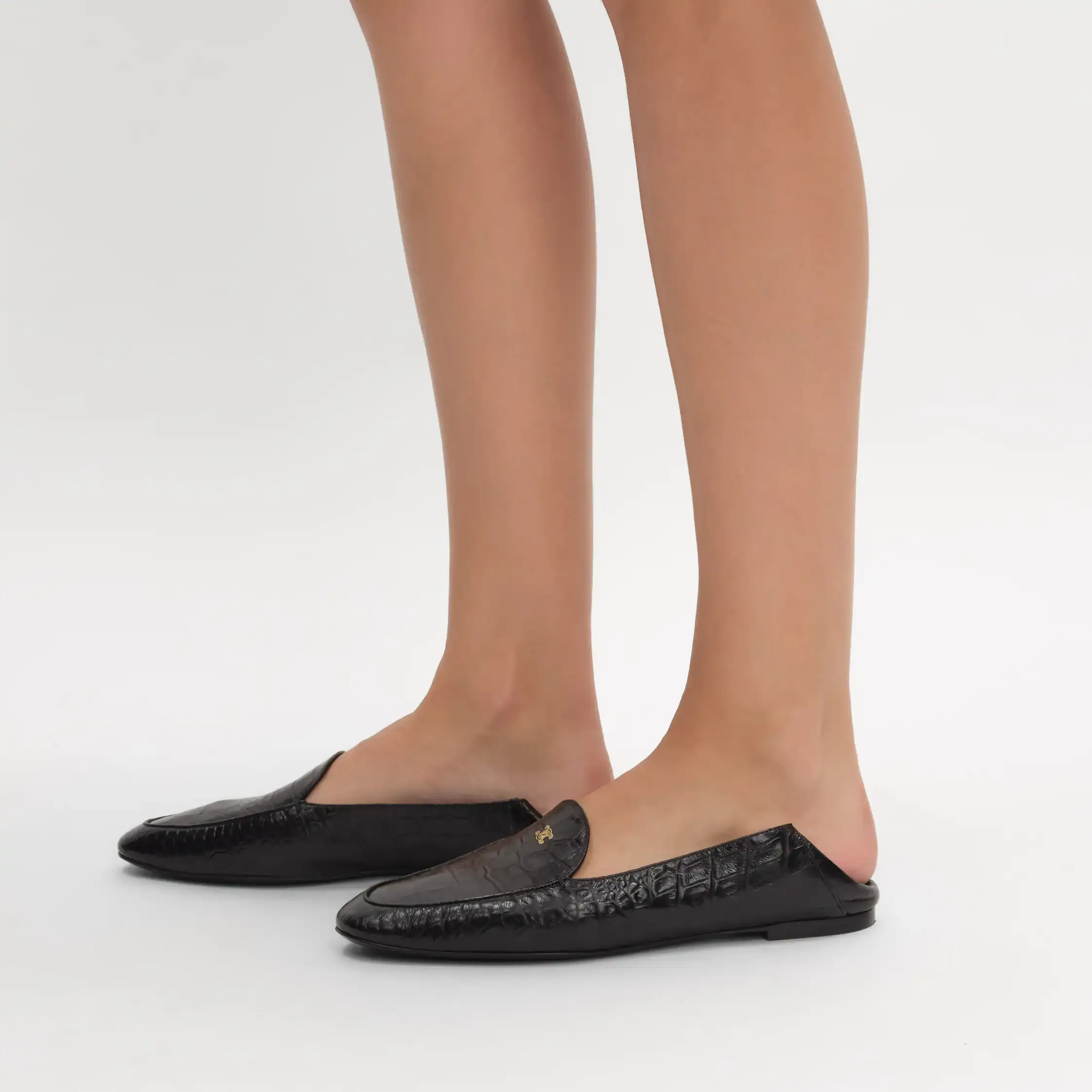 MOCASÍN AURA EN CUERO DE CORDERO ESTAMPADO COMO CROCODILO