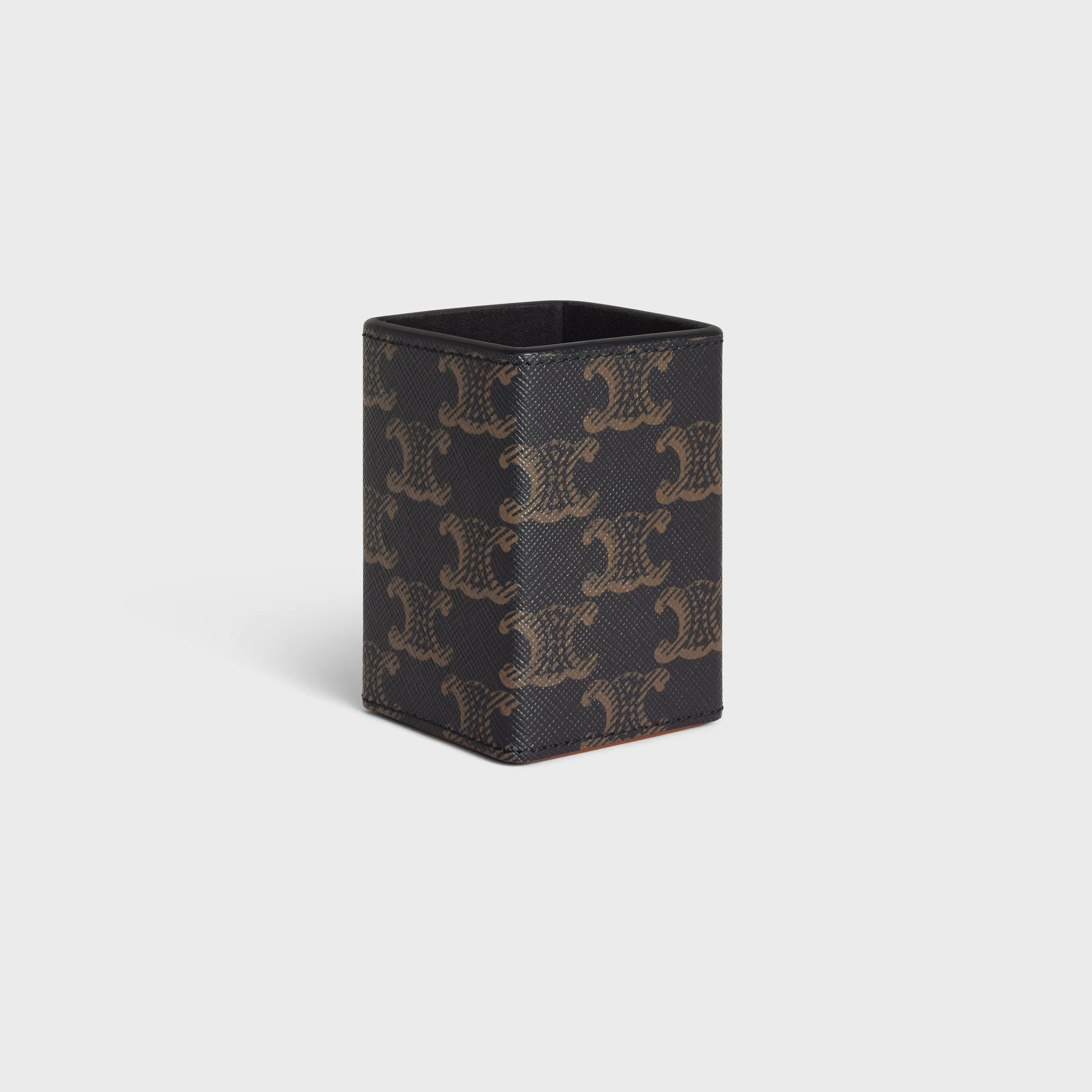 Soporte para perfume de 100 ml en lona Triomphe y cuero de ternera