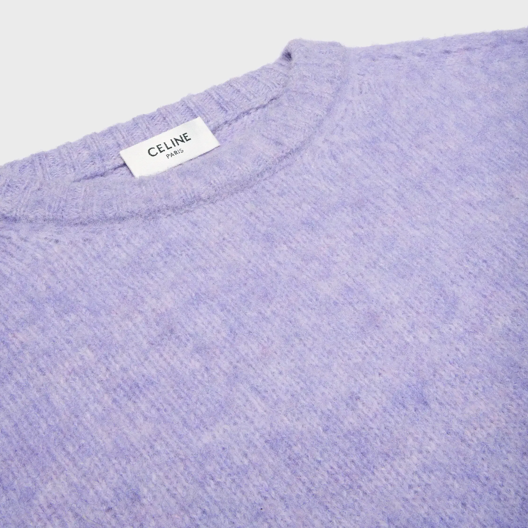 jersey de cuello redondo en lana de Shetland