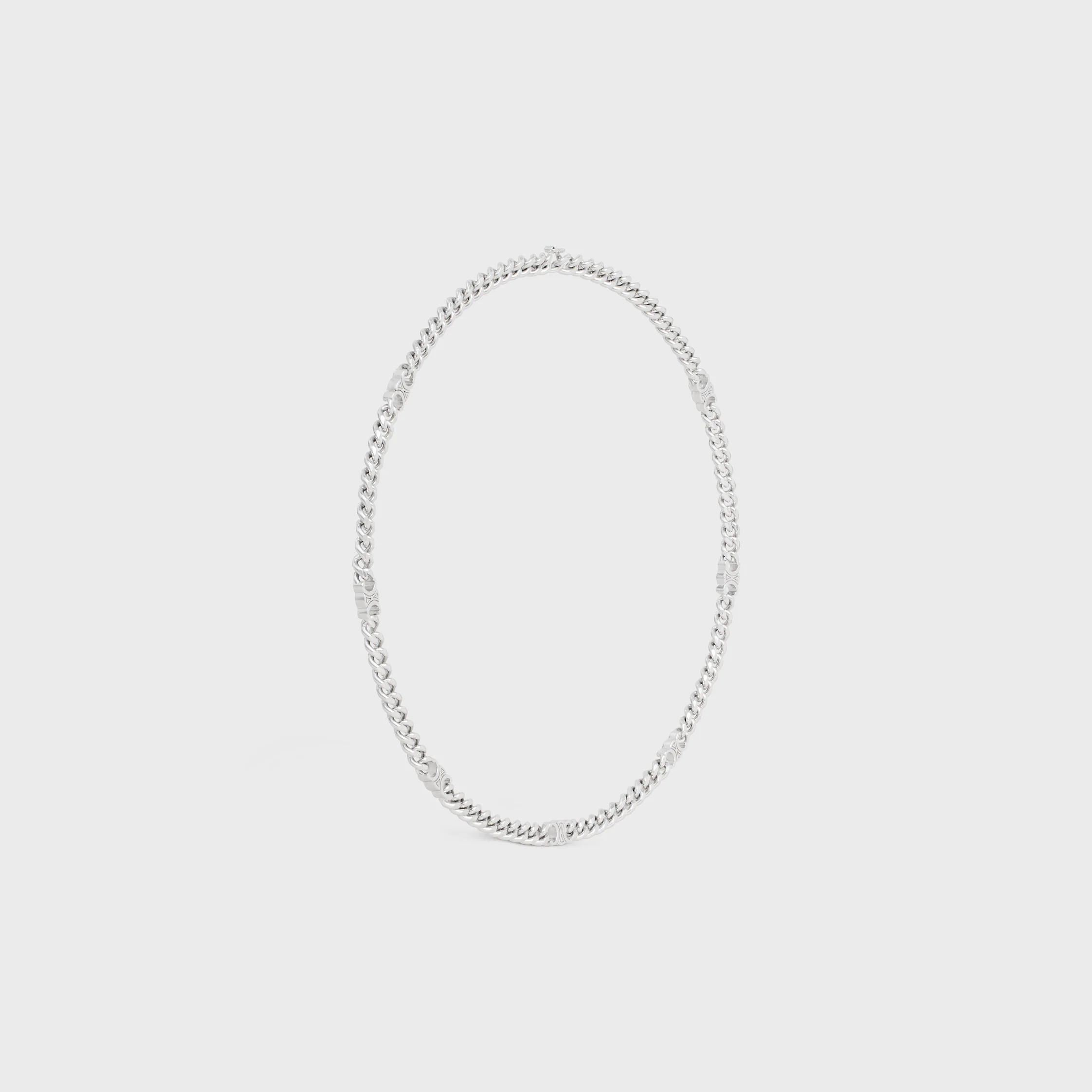 Collar Gourmette Pequeño Triomphe en Latón con Acabado Rodio
