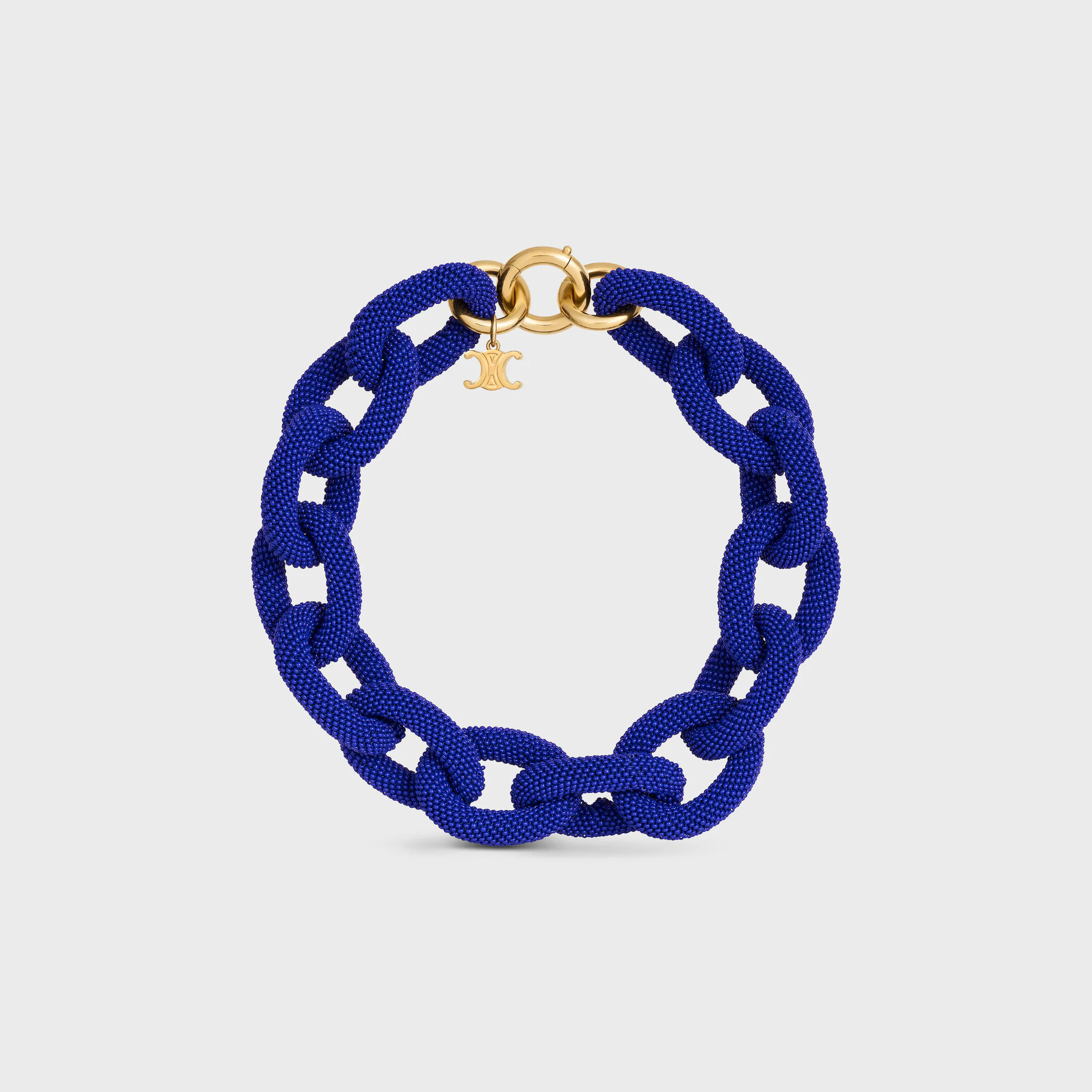 Collar Celine Links de cuentas y latón con acabado dorado