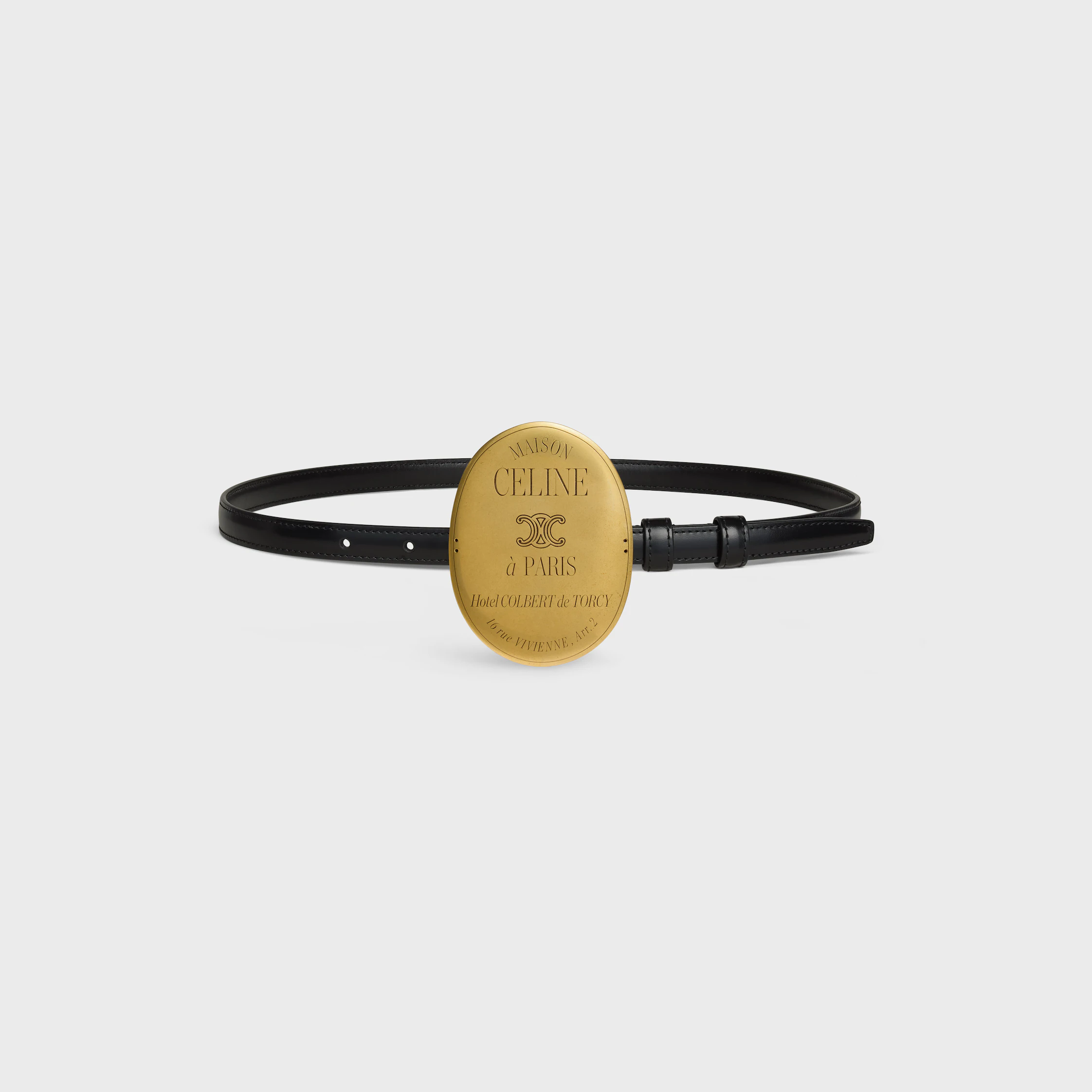 CINTURÓN MAISON CELINE DE 13 MM EN CUERO TAURILLON