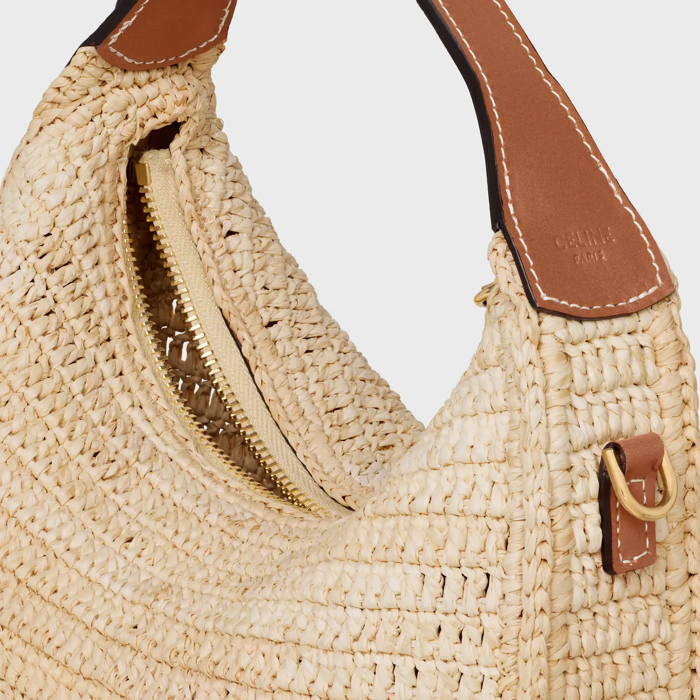 Teen Celine Lulu IN RAFFIA Y CUERO DE VACUNO NATURAL