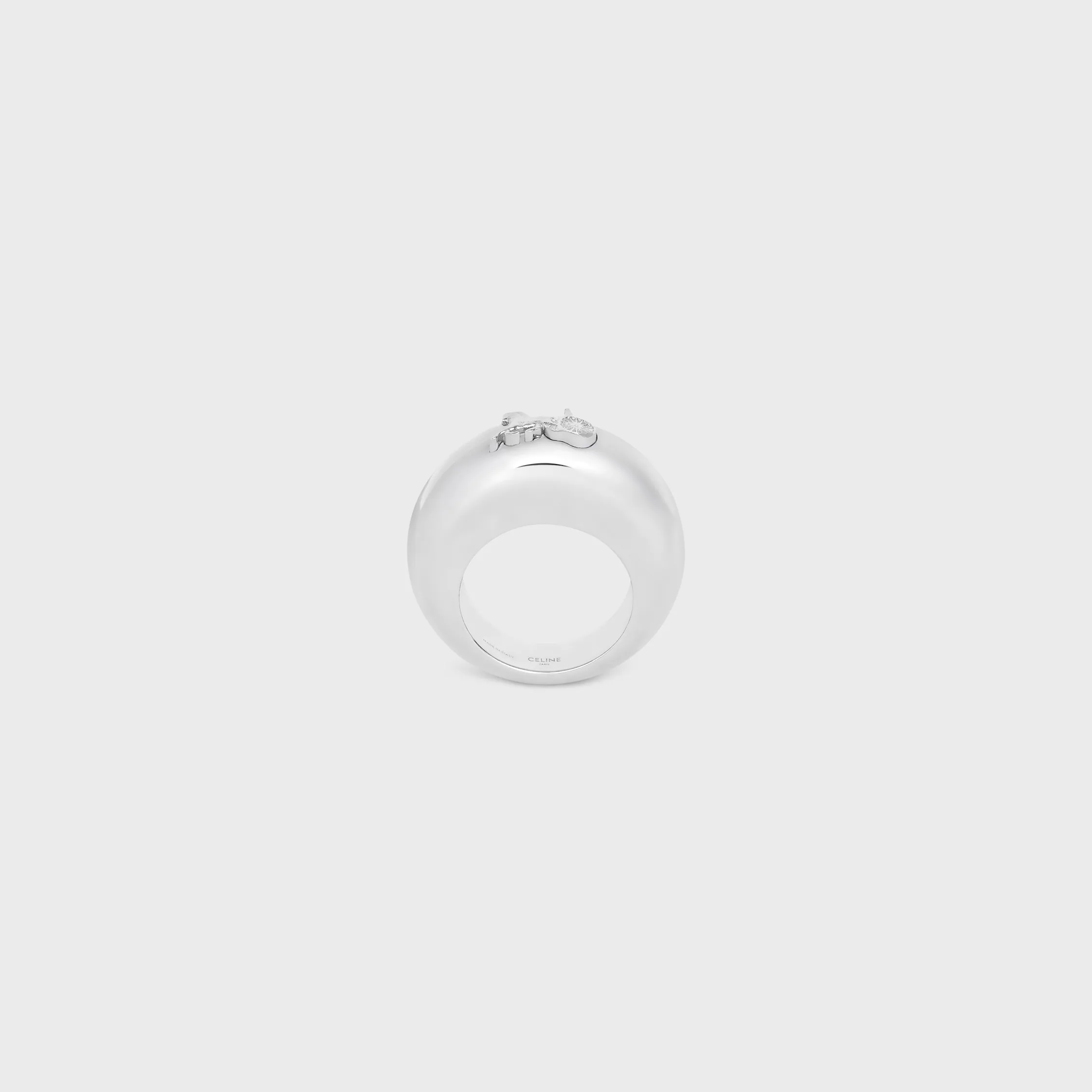 Anillo Celine Sulky en latón con acabado rodio