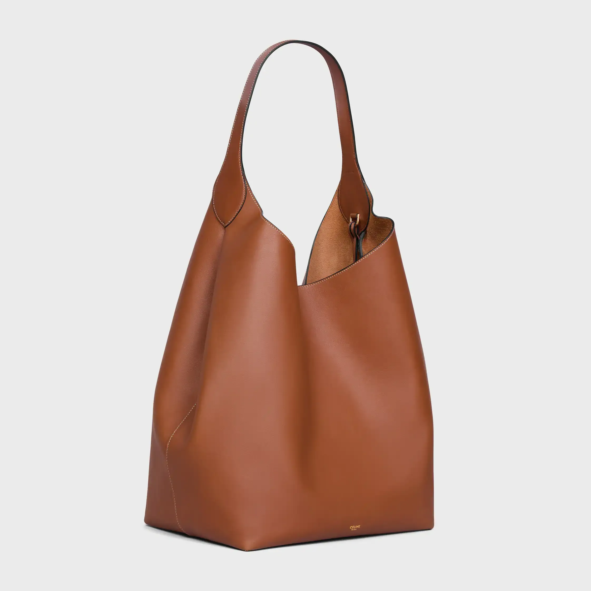 HOBO GRANDE EN CUERO DE TERNERA SUAVE NATURAL