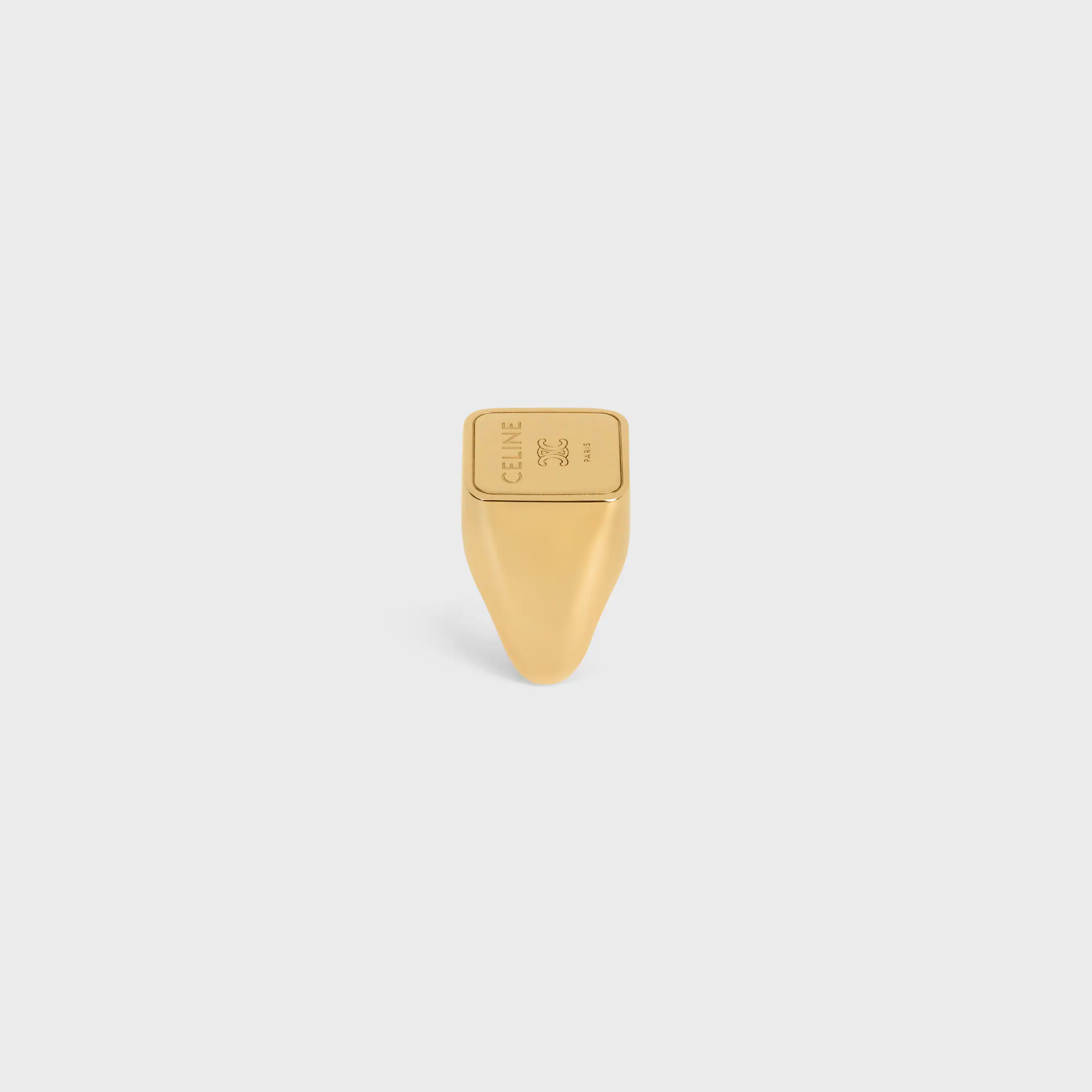 Anillo de signet de la plaza Triomphe en latón con acabado dorado
