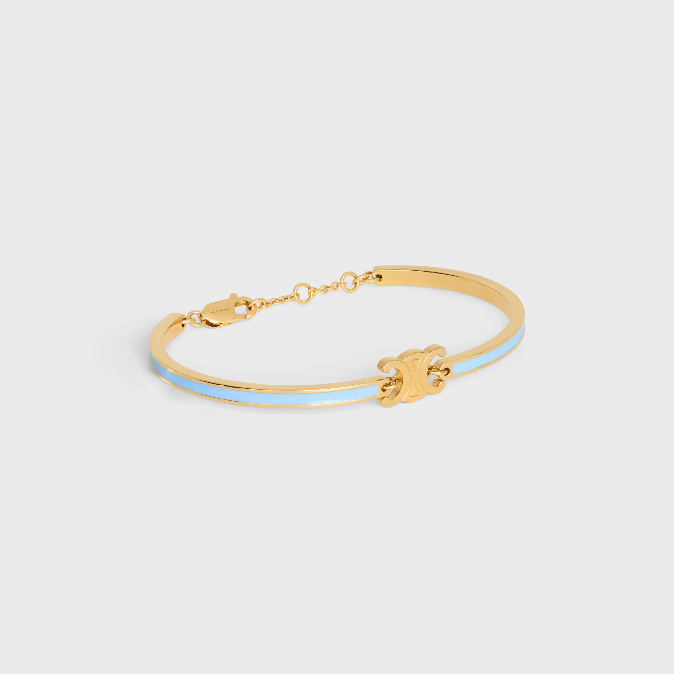 Pulsera articulada Triomphe en esmalte y latón con acabado dorado