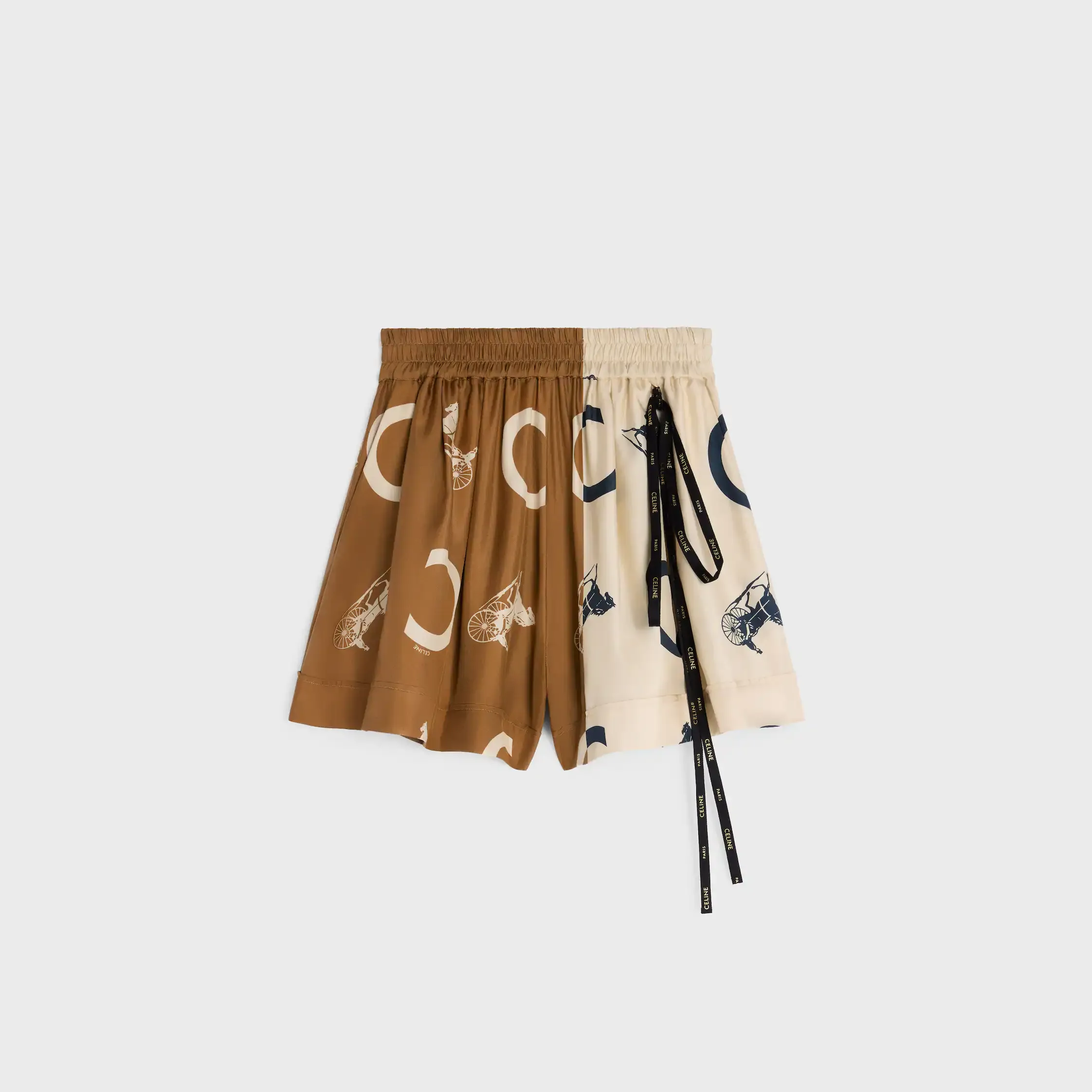 pantalones cortos de pijama en seda twill