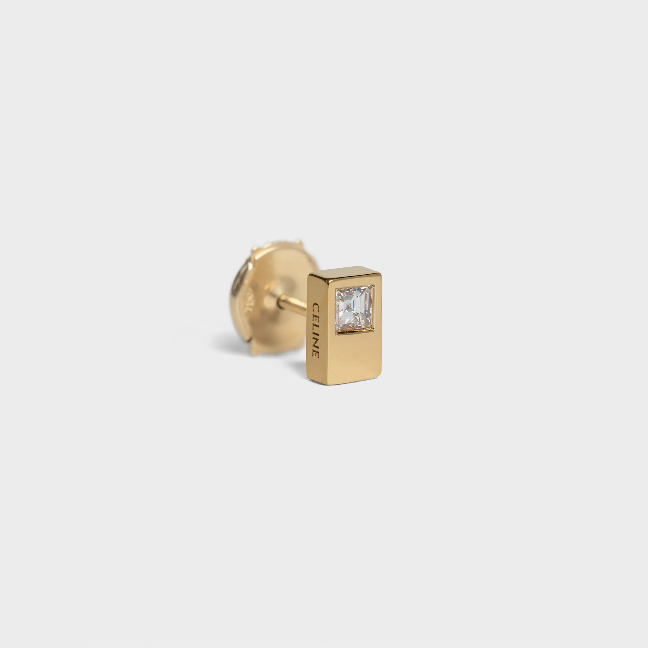 Celine Sentimental Doble Pendiente Cuadrado en Oro Amarillo y Diamante