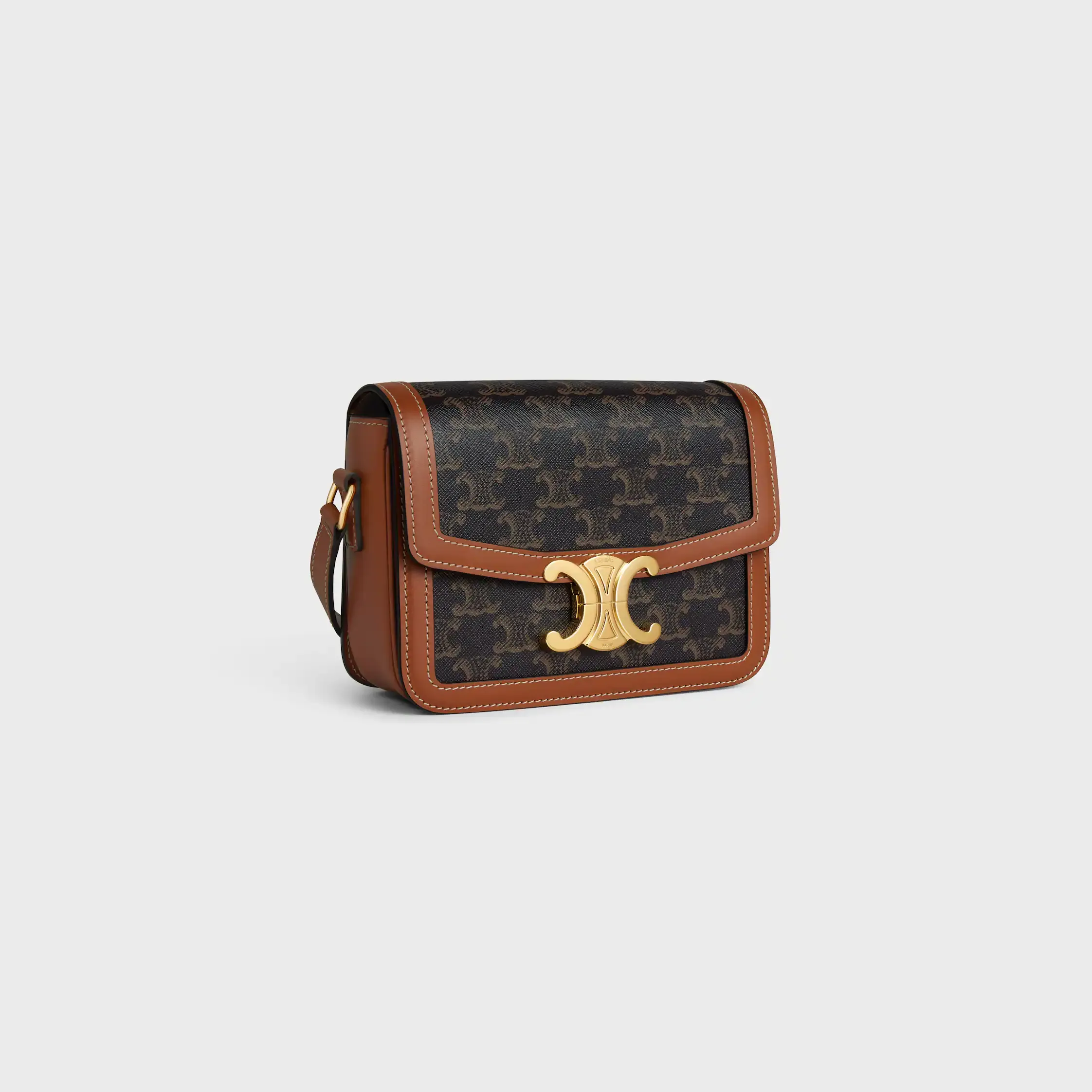 BOLSO TEEN TRIOMPHE EN TELA TRIOMPHE Y CUERO DE TERNERA