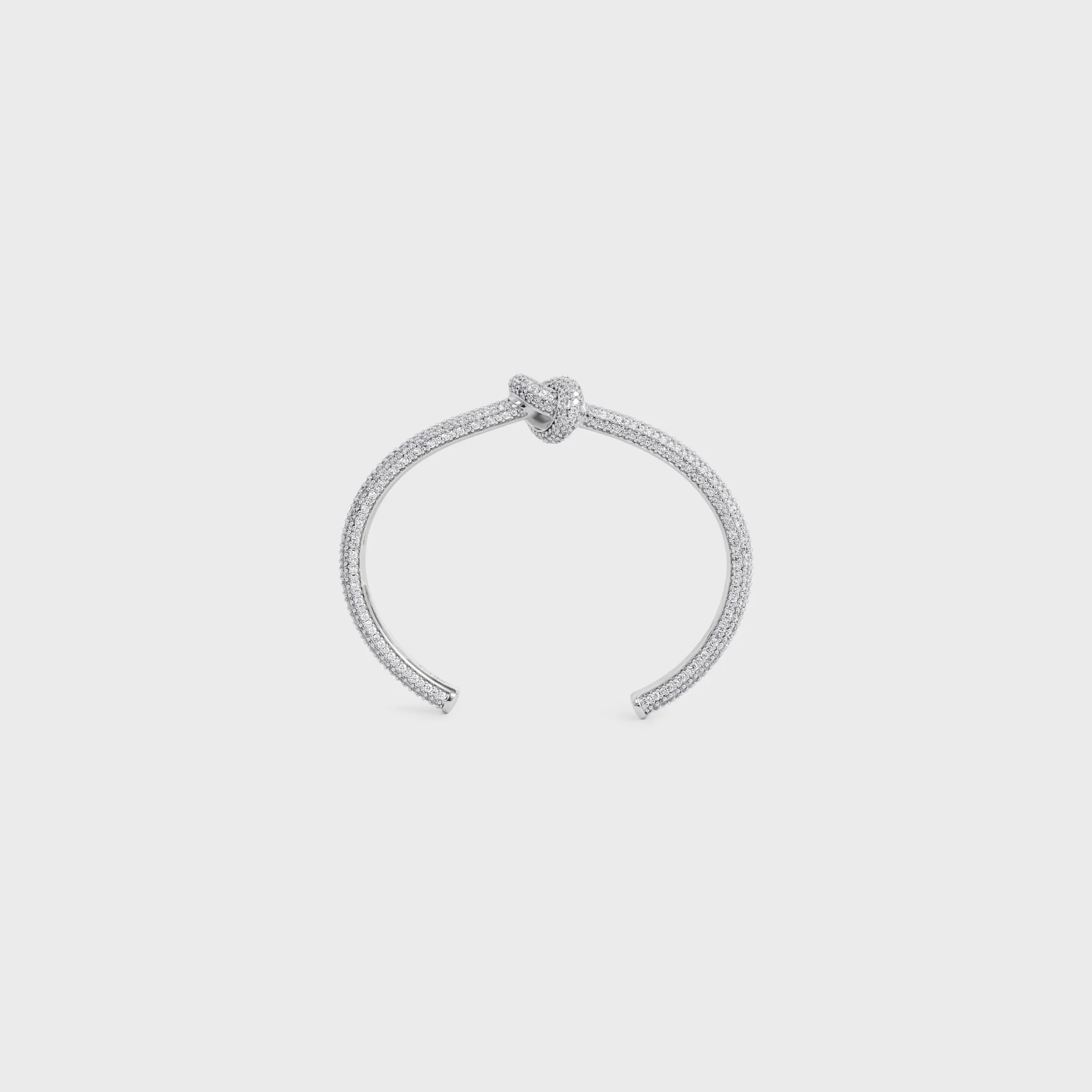 Pulsera Knot Sparkle en strass y latón con acabado rodio