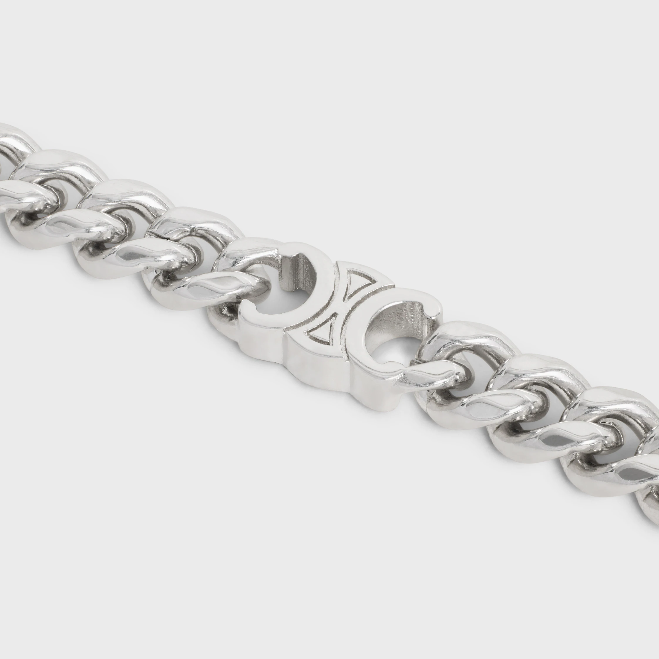 Pulsera Triomphe Gourmette Pequeña en Latón con Acabado Rodio