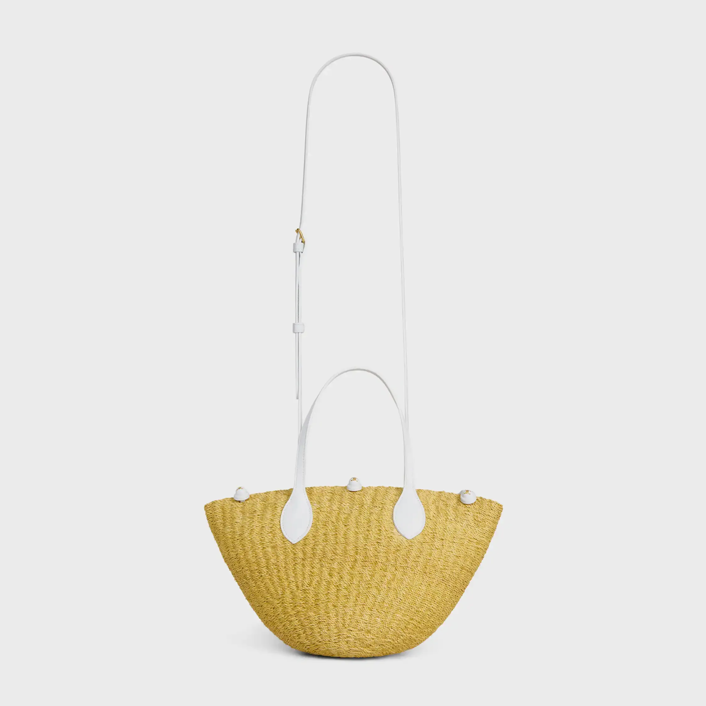 CESTA DE BOLAS SMALL TRIOMPHE EN YUTE Y CUERO DE TERNERA