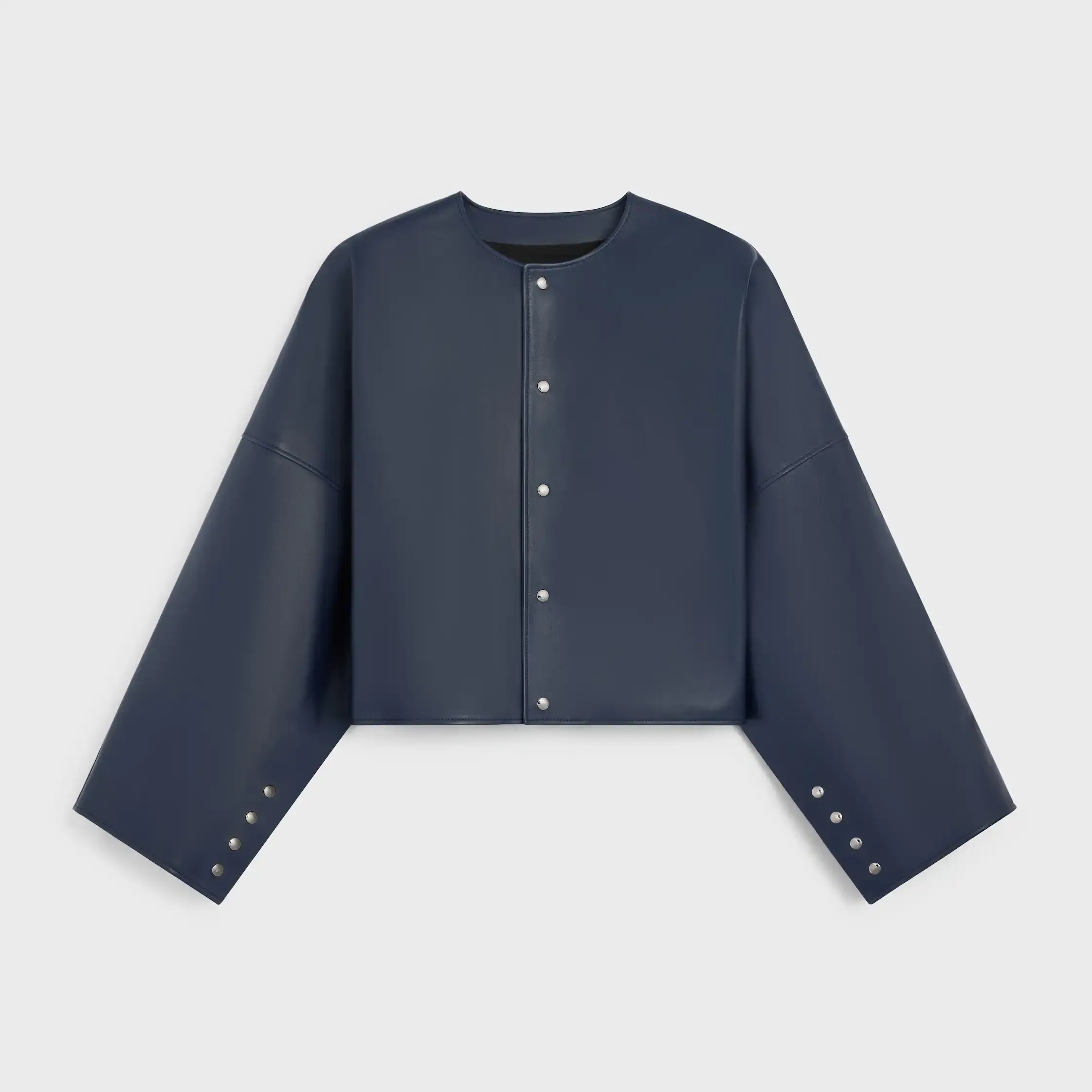 chaqueta de cardigan en piel de cordero